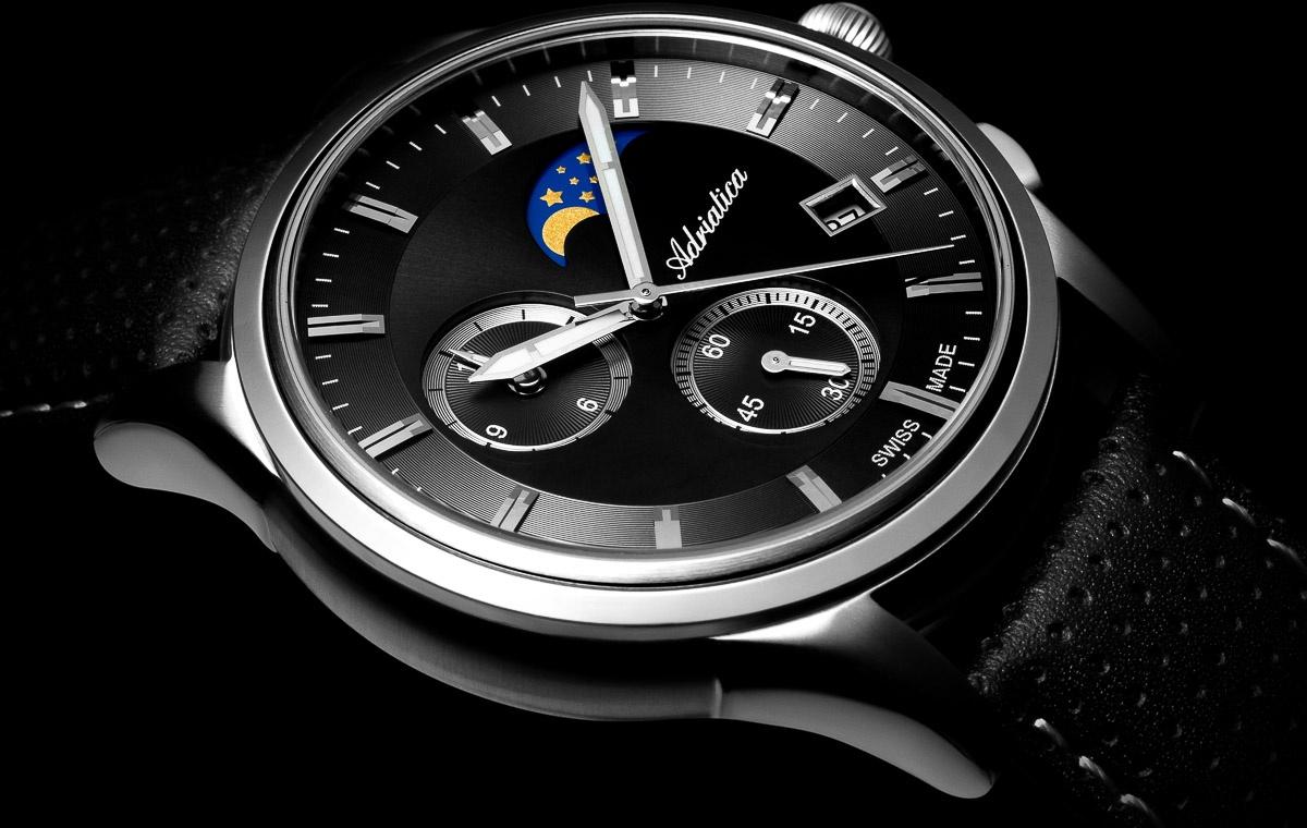 zegarek Adriatica A82825214CH kwarcowy męski Pasek Moonphase Chronograph