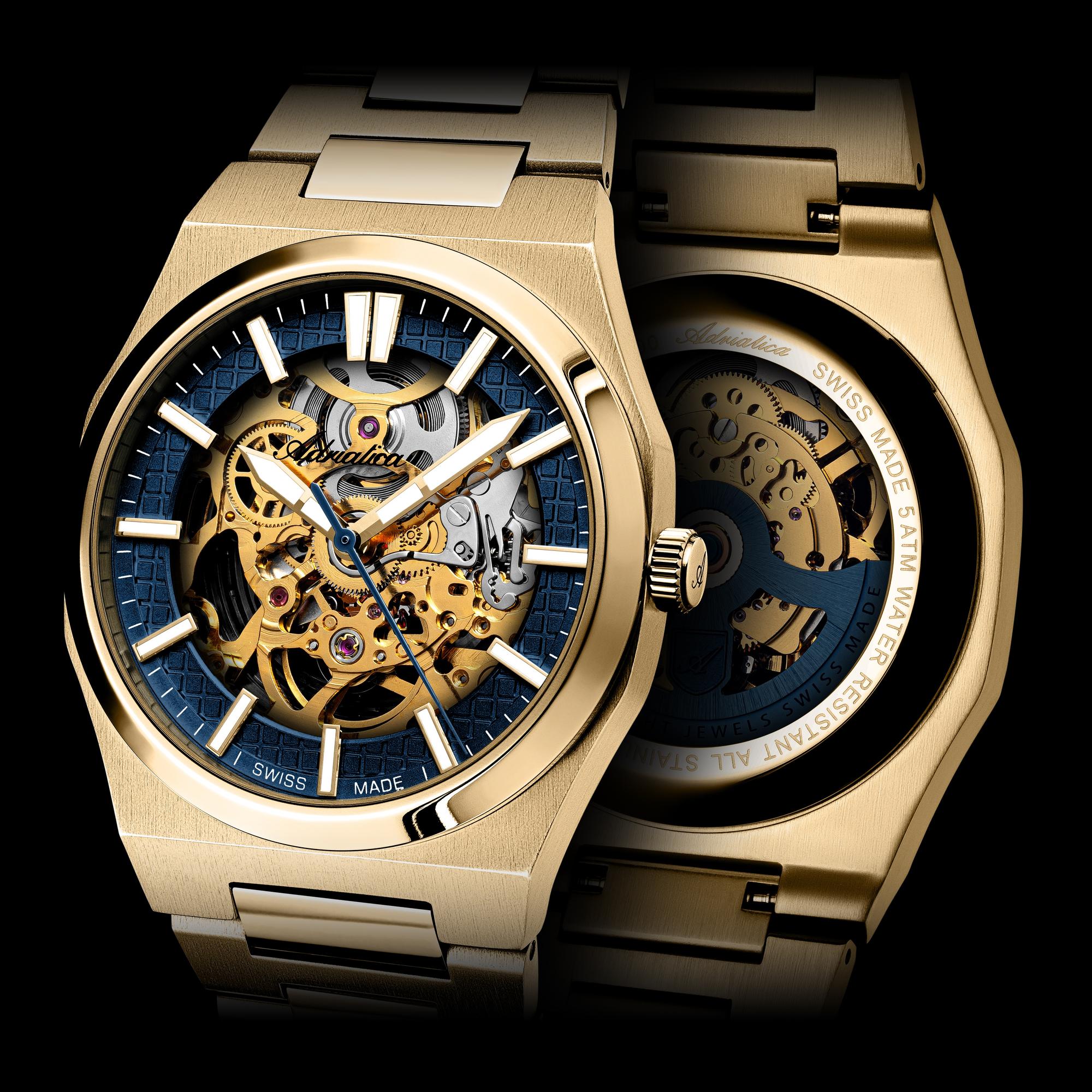 zegarek Adriatica A83261115SA automatyczny męski Męskie Skeleton Automatic