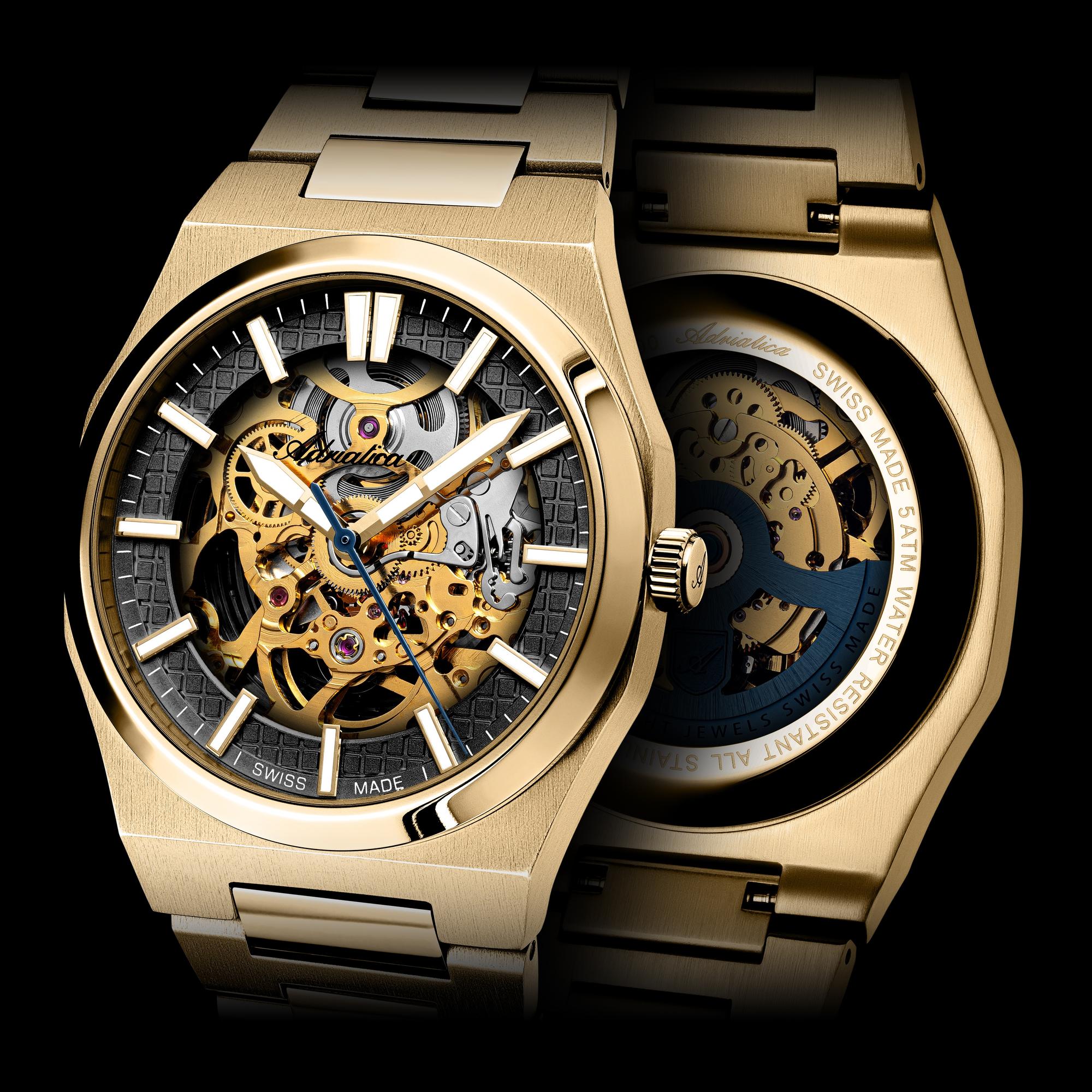 zegarek Adriatica A83261116SA automatyczny męski Męskie Skeleton Automatic