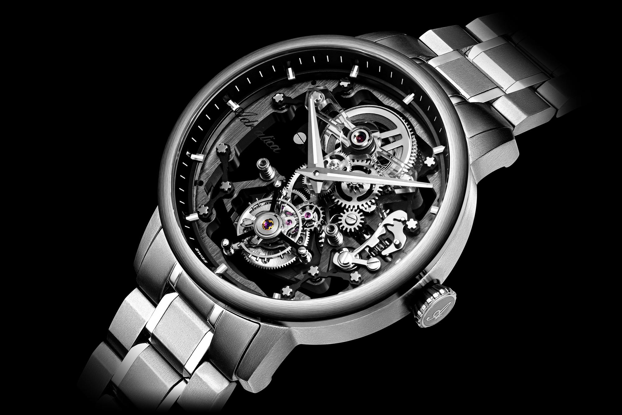 zegarek Adriatica A88884114M1 srebrny Tourbillon