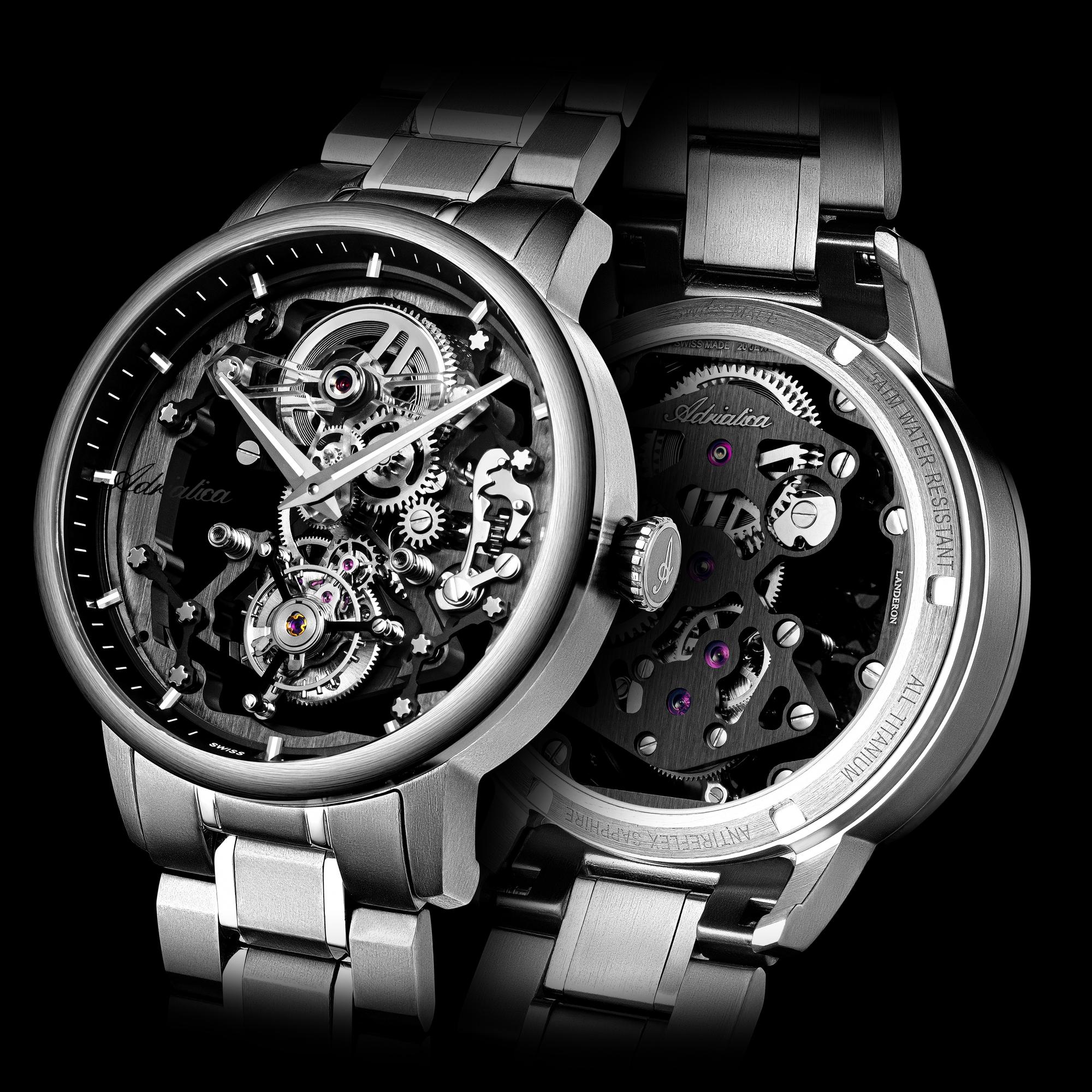 zegarek Adriatica A88884114M1 srebrny Tourbillon