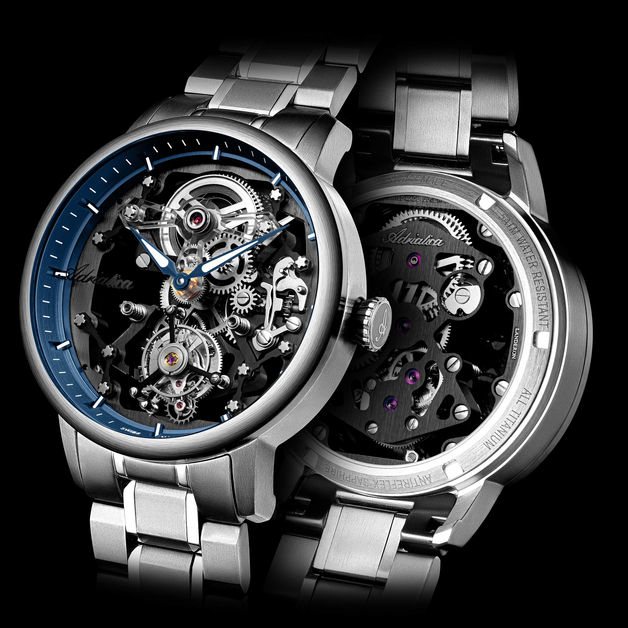 zegarek Adriatica A888841B5M srebrny Tourbillon