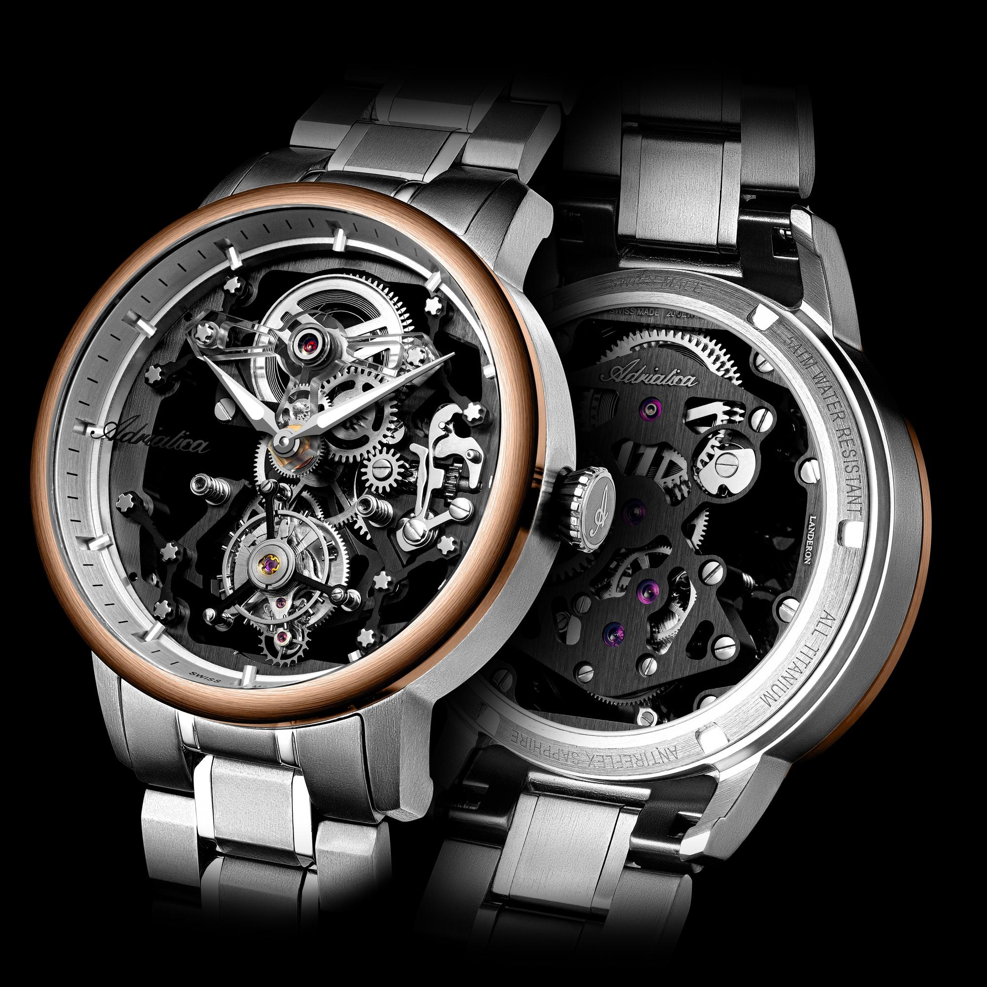 zegarek Adriatica A88886117M srebrny Tourbillon