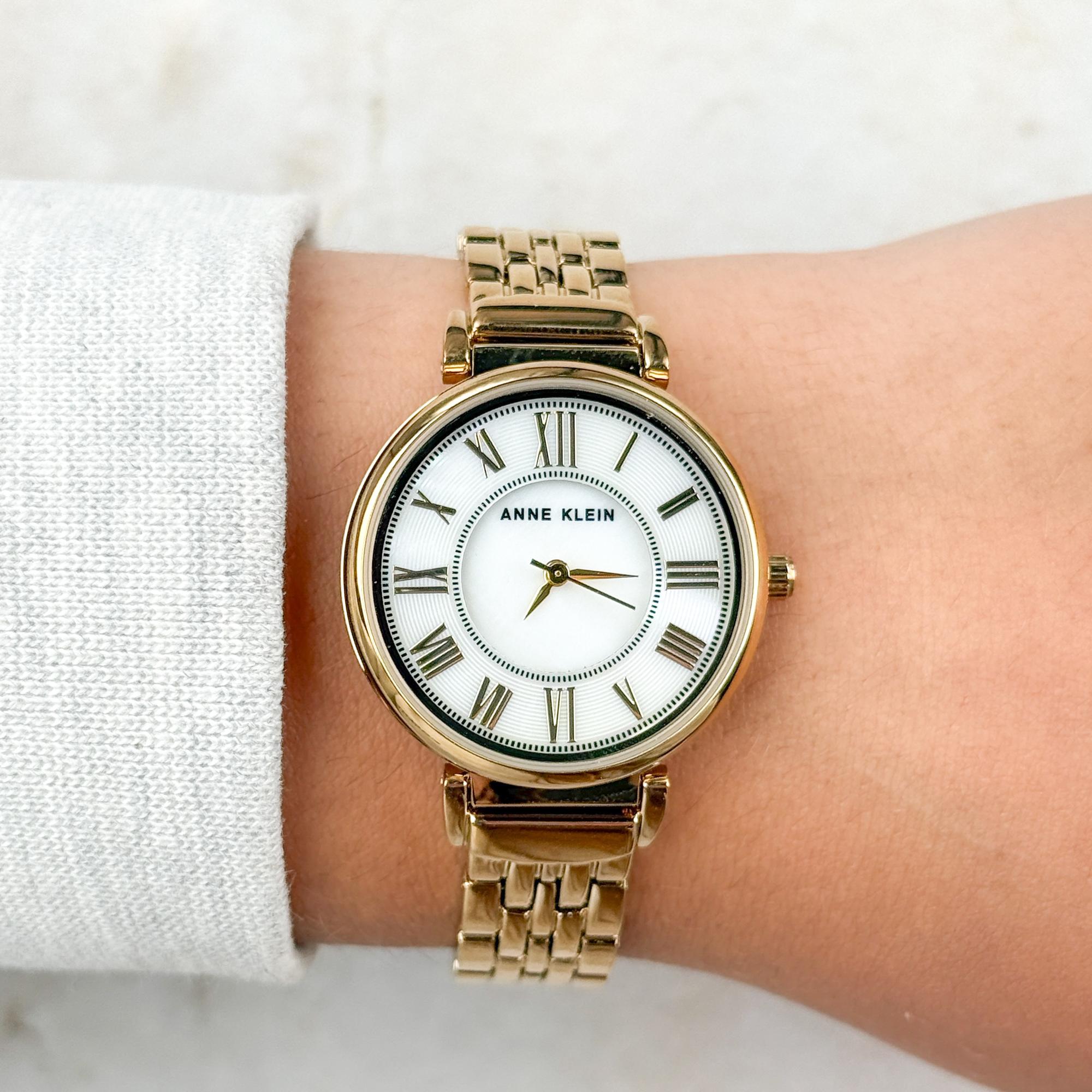 zegarek Anne Klein AK-2158MPGB złoty Bransoleta
