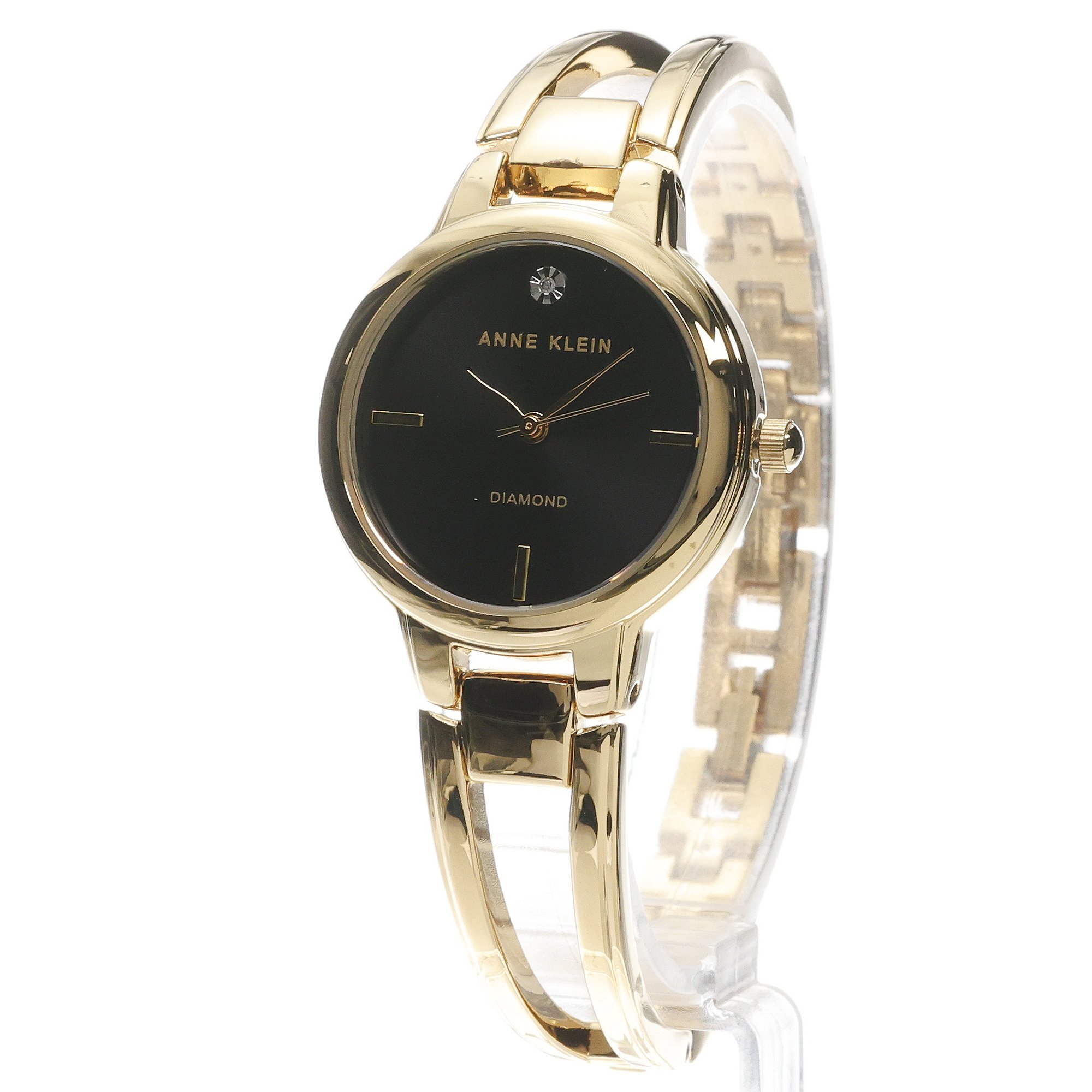 zegarek Anne Klein AK-2626BKGB kwarcowy damski Bransoleta Genuine Diamond Dial Bangle - miniatura 2