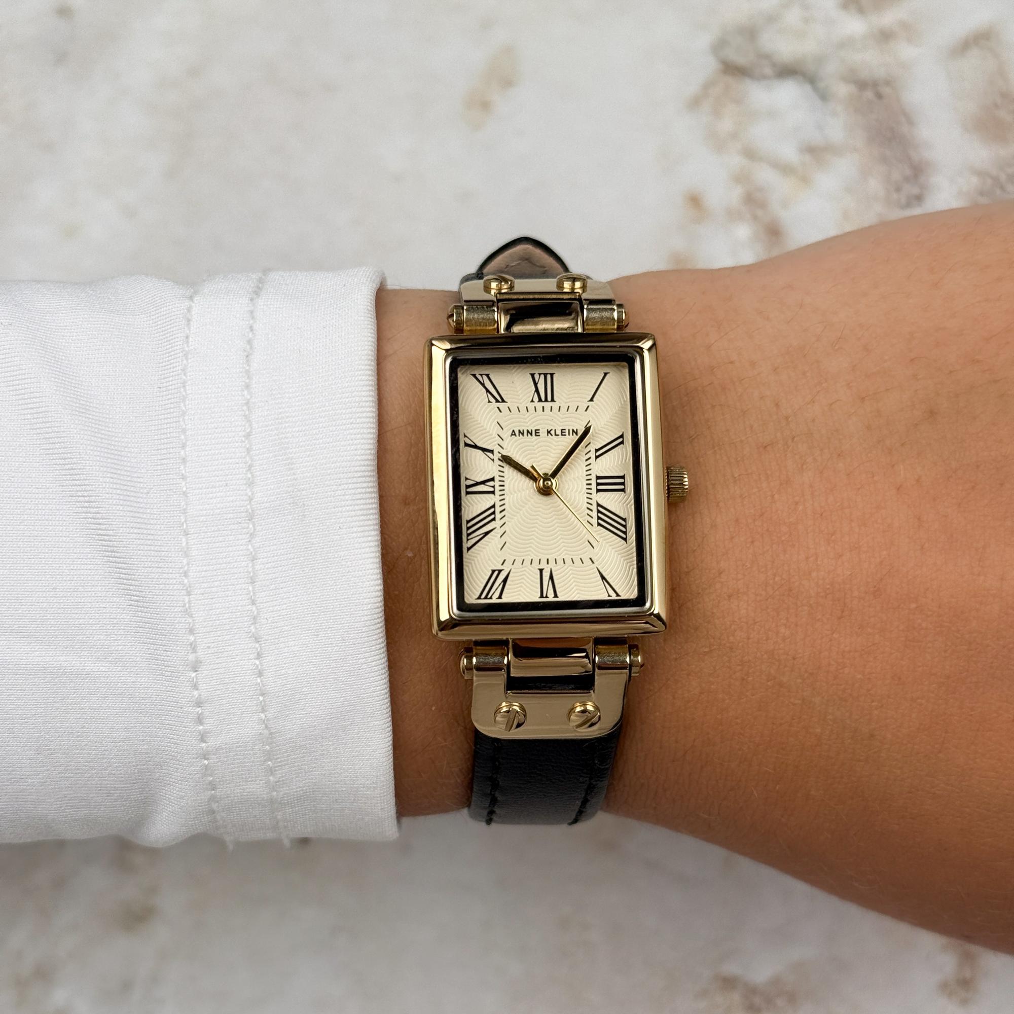 zegarek Anne Klein AK-3752CRBK złoty Pasek