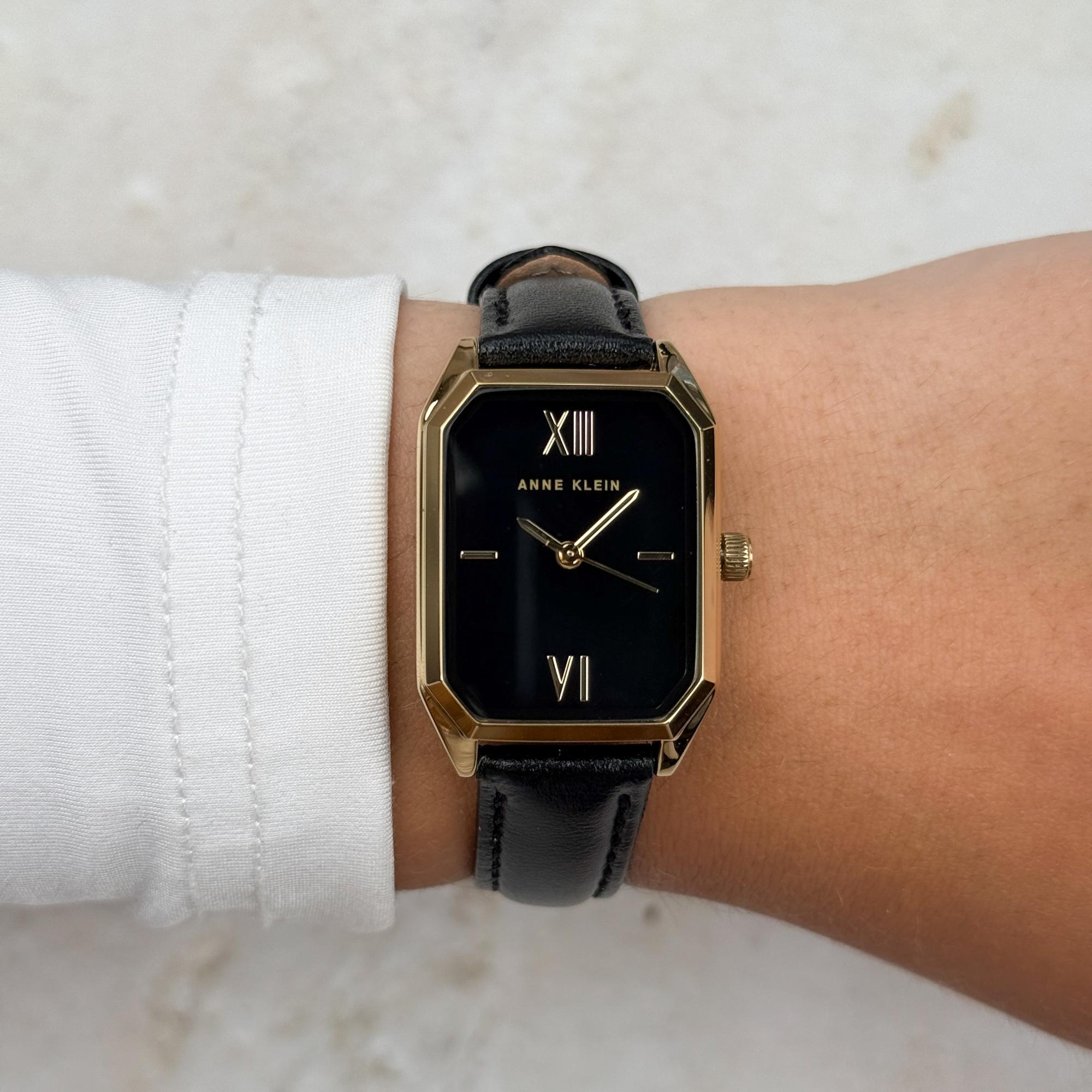zegarek Anne Klein AK-3874BKBK złoty Pasek