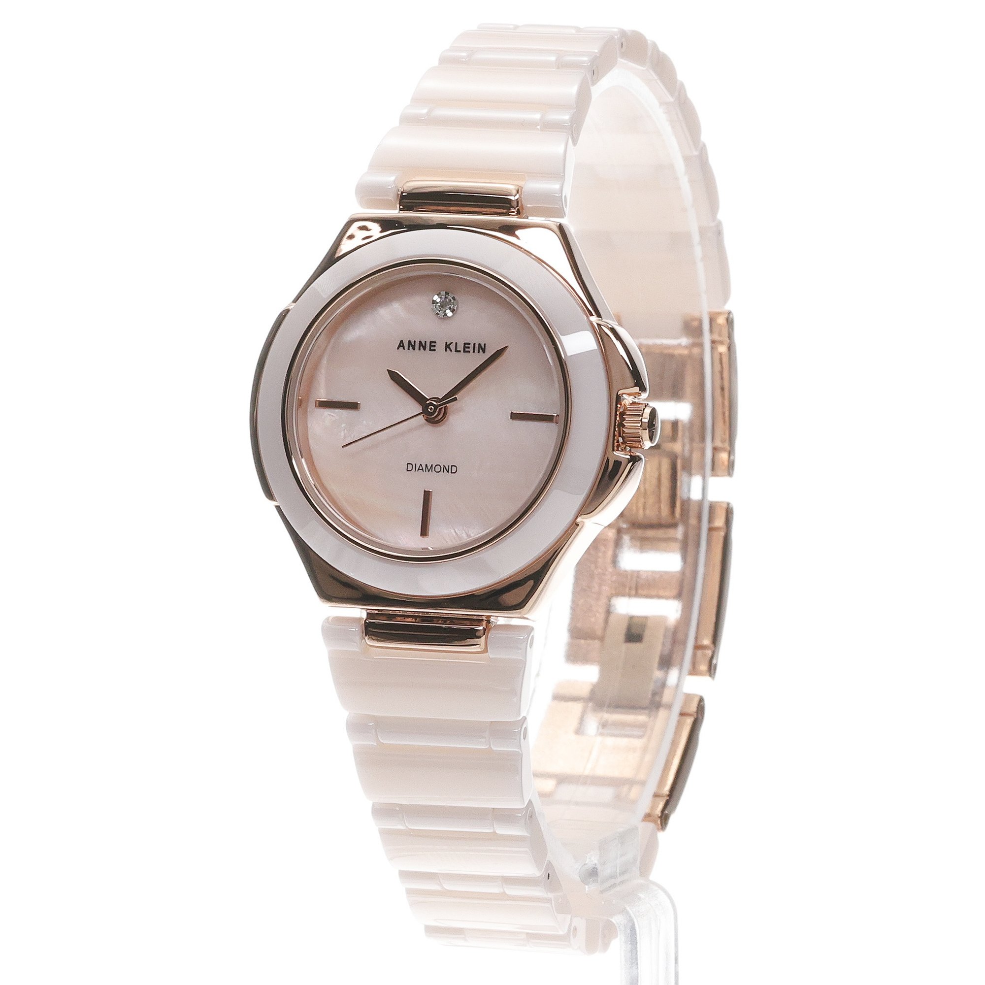 zegarek Anne Klein AK-5112RGBH kwarcowy damski Bransoleta Ceramic Bracelet and Bezel Watch - miniatura 2