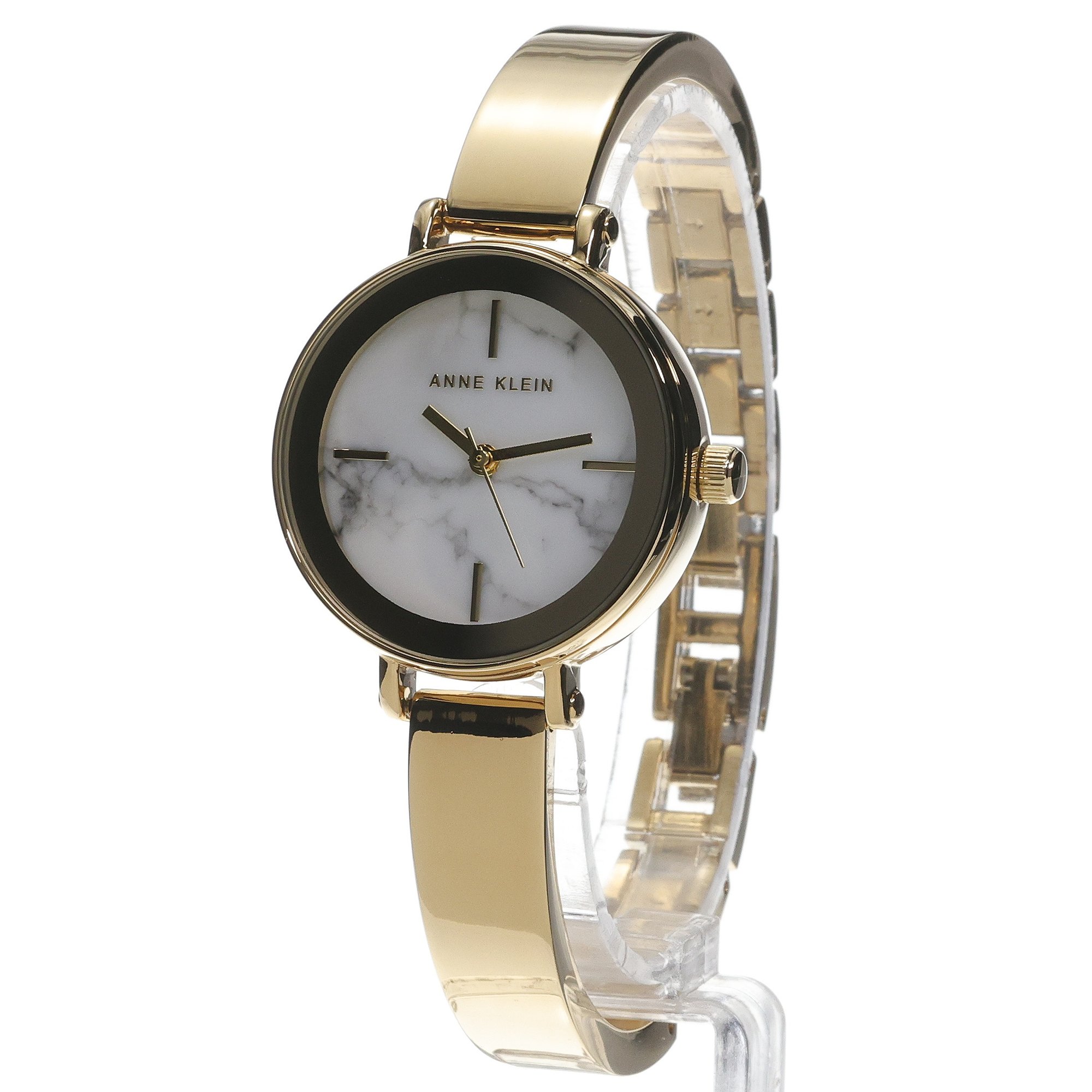 zegarek Anne Klein AK-5116HLST kwarcowy damski Bransoleta Round Gemstone Bangle Watch Set - miniatura 2