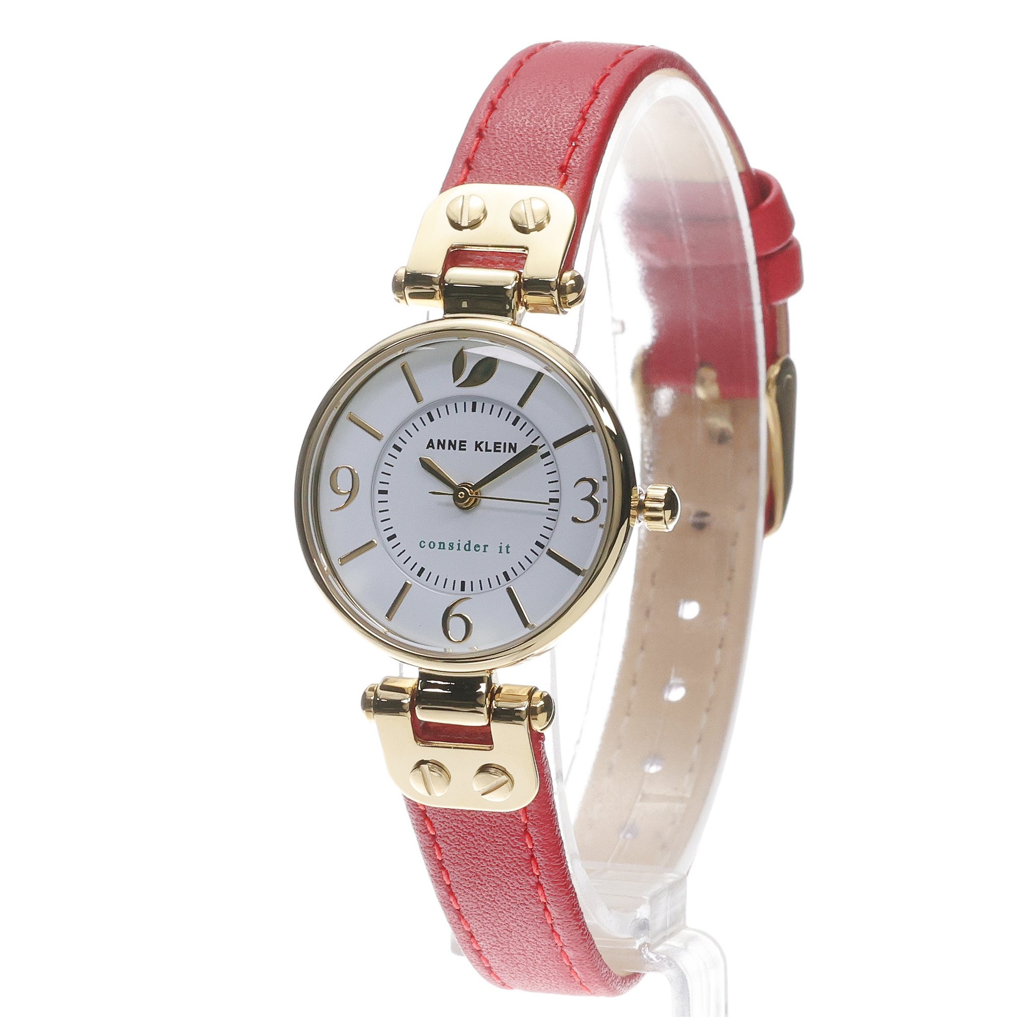 zegarek Anne Klein AK-5144WTRD kwarcowy damski Bransoleta Consider It Sustainable Leather Strap Watc - miniatura 2