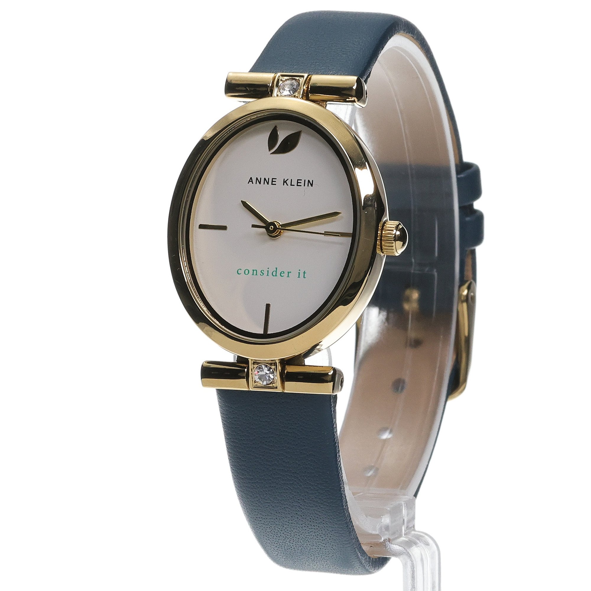 zegarek Anne Klein AK-5154SVBL kwarcowy damski Pasek Consider It Oval Case Leather Watch - miniatura 2