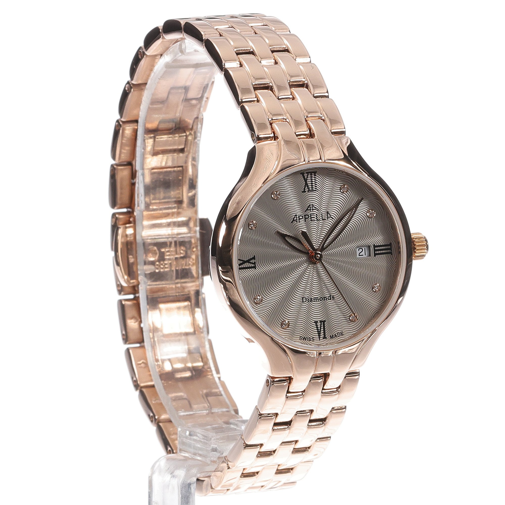 zegarek Appella L500009187DQ różowe złoto Diamonds