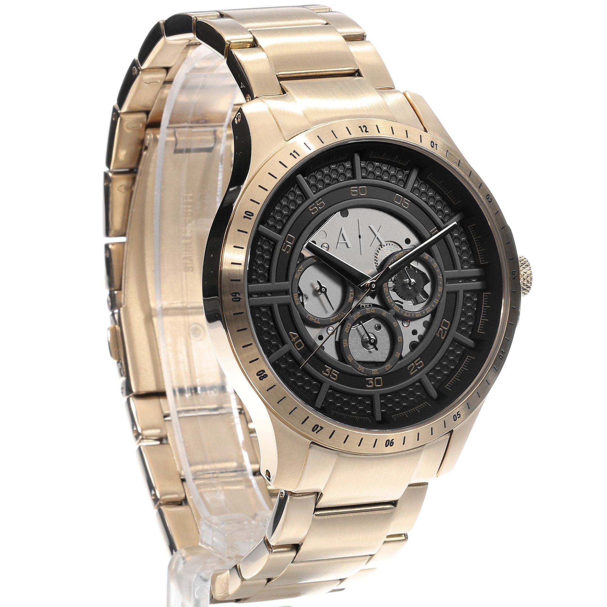 zegarek Armani Exchange AX2461 kwarcowy męski Armani Exchange Gold Stainless Steel 46mm - miniatura 6