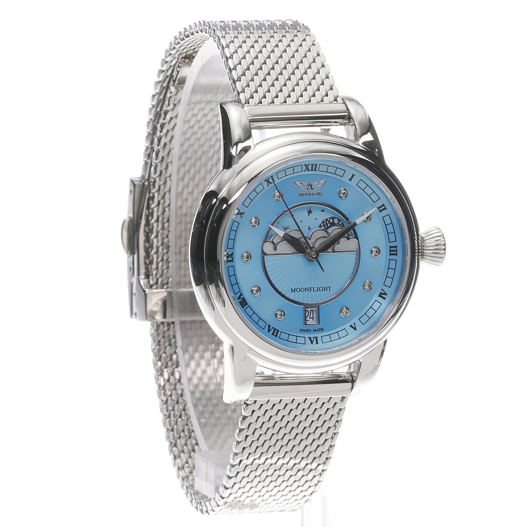 zegarek Aviator V13303595 srebrny Douglas Moonflight - miniatura 3