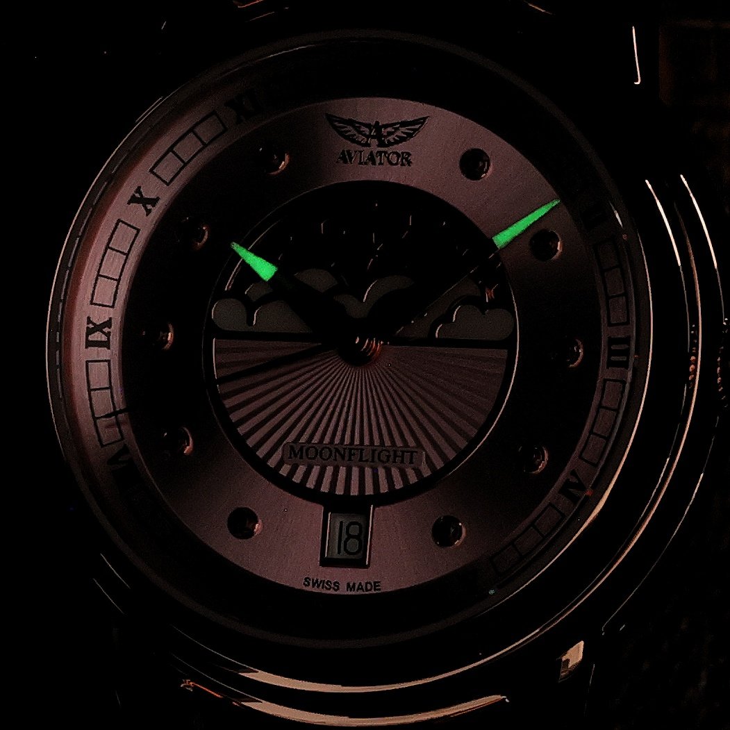 zegarek Aviator V13324185 różowe złoto Douglas Moonflight - miniatura 5