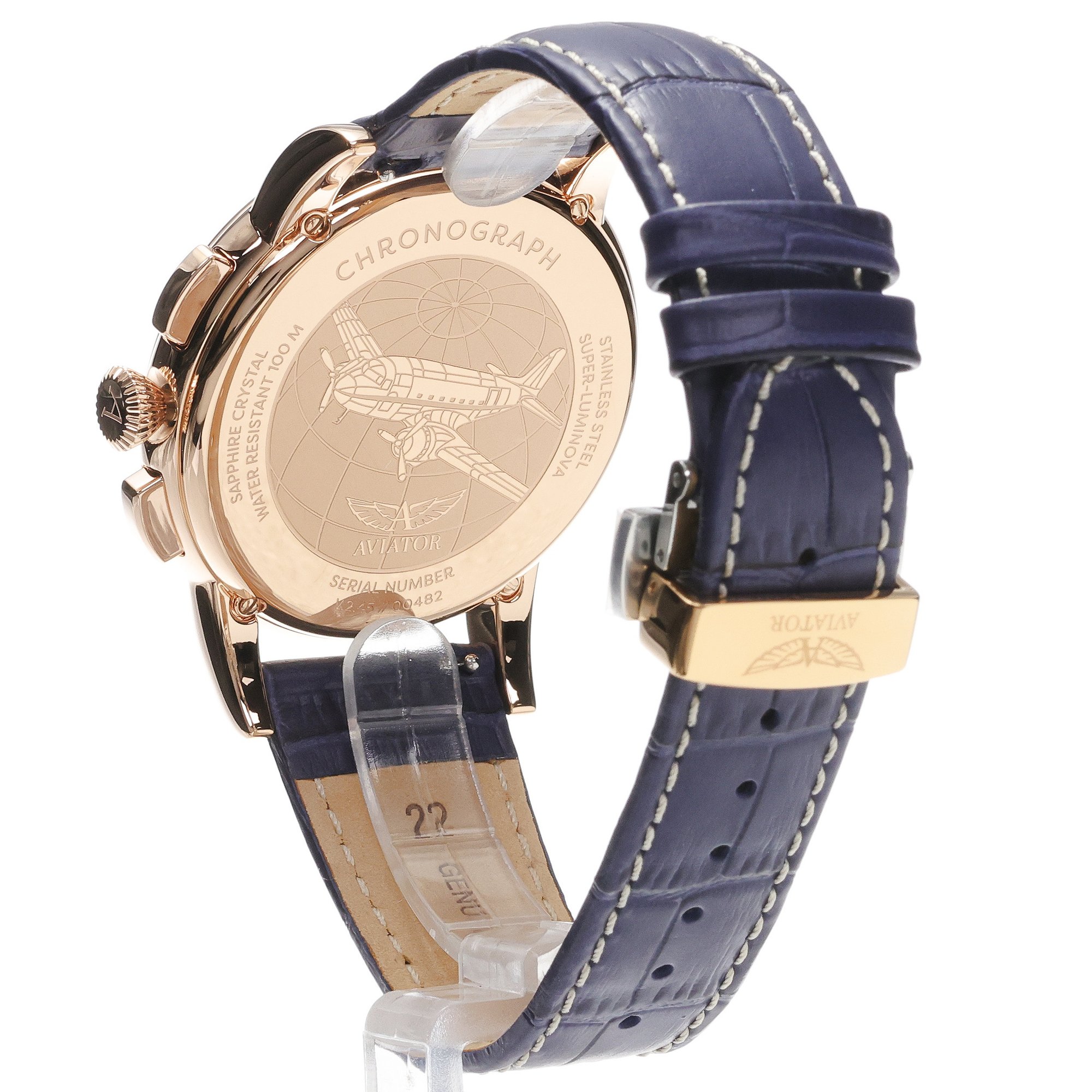 zegarek Aviator V24524084 Douglas DC-3 Chronograph Blue męski z chronograf Douglas