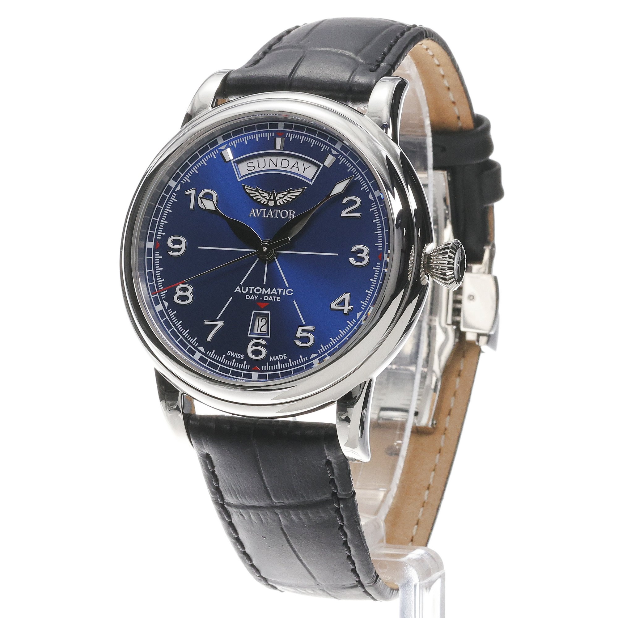 zegarek Aviator V34404010 automatyczny męski Douglas Douglas DC-3 Day-Date 45 Blue