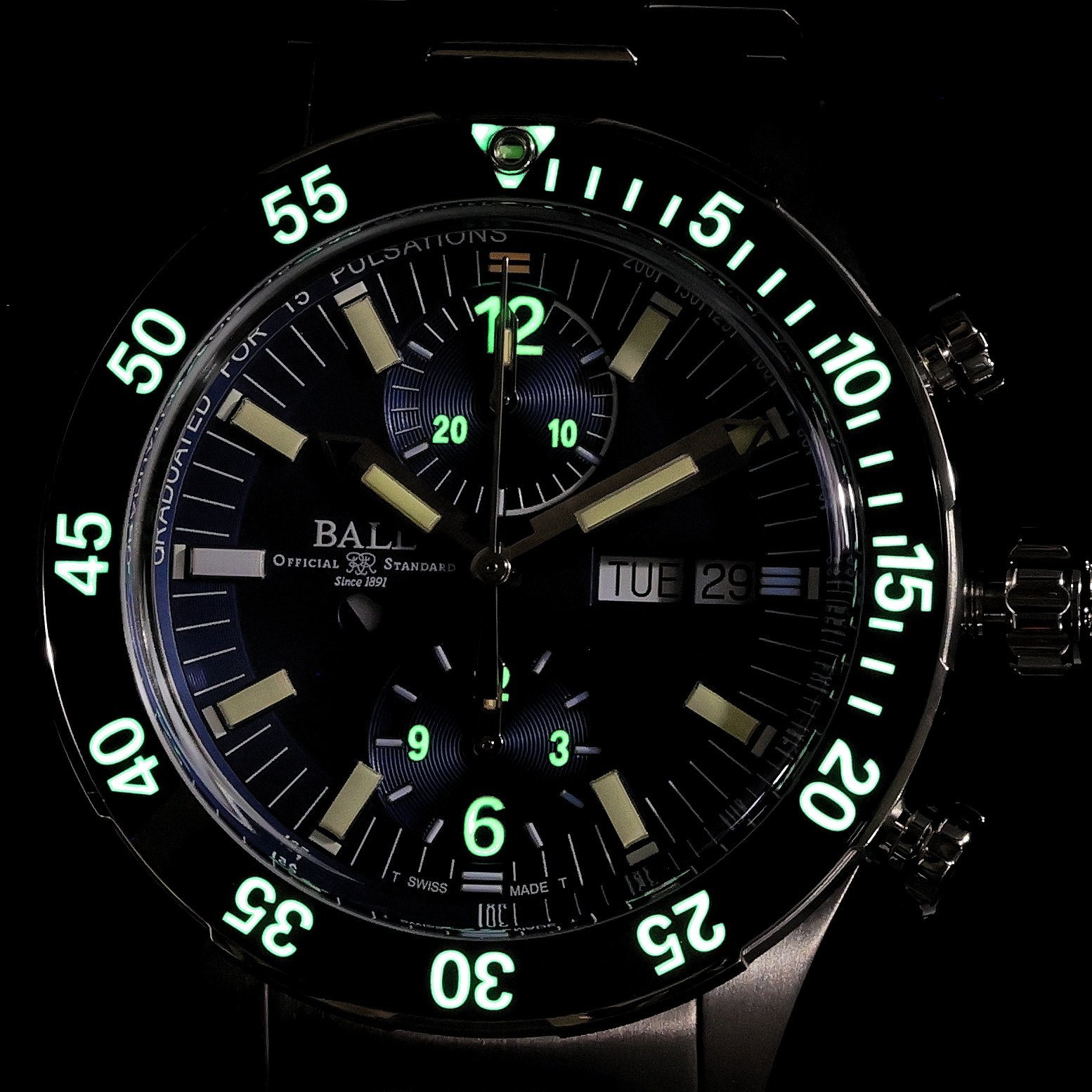 zegarek Ball DC3030C-S-BE automatyczny męski Roadmaster Roadmaster Rescue Chronograph 41mm - miniatura 5