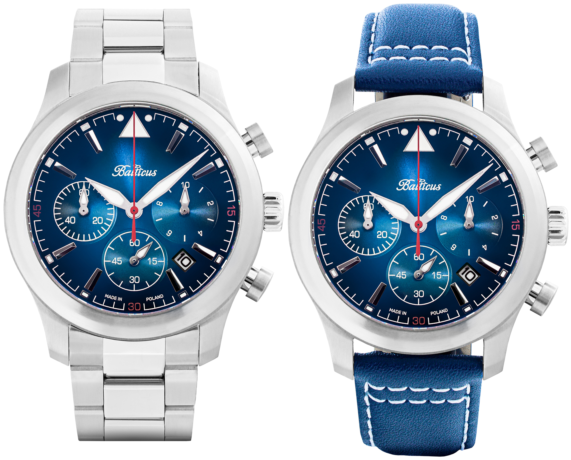 zegarek Balticus BALFSQCHBLU-P Flying Seal 44mm Niebieski Limited Edition 80szt męski z chronograf Flying Seal