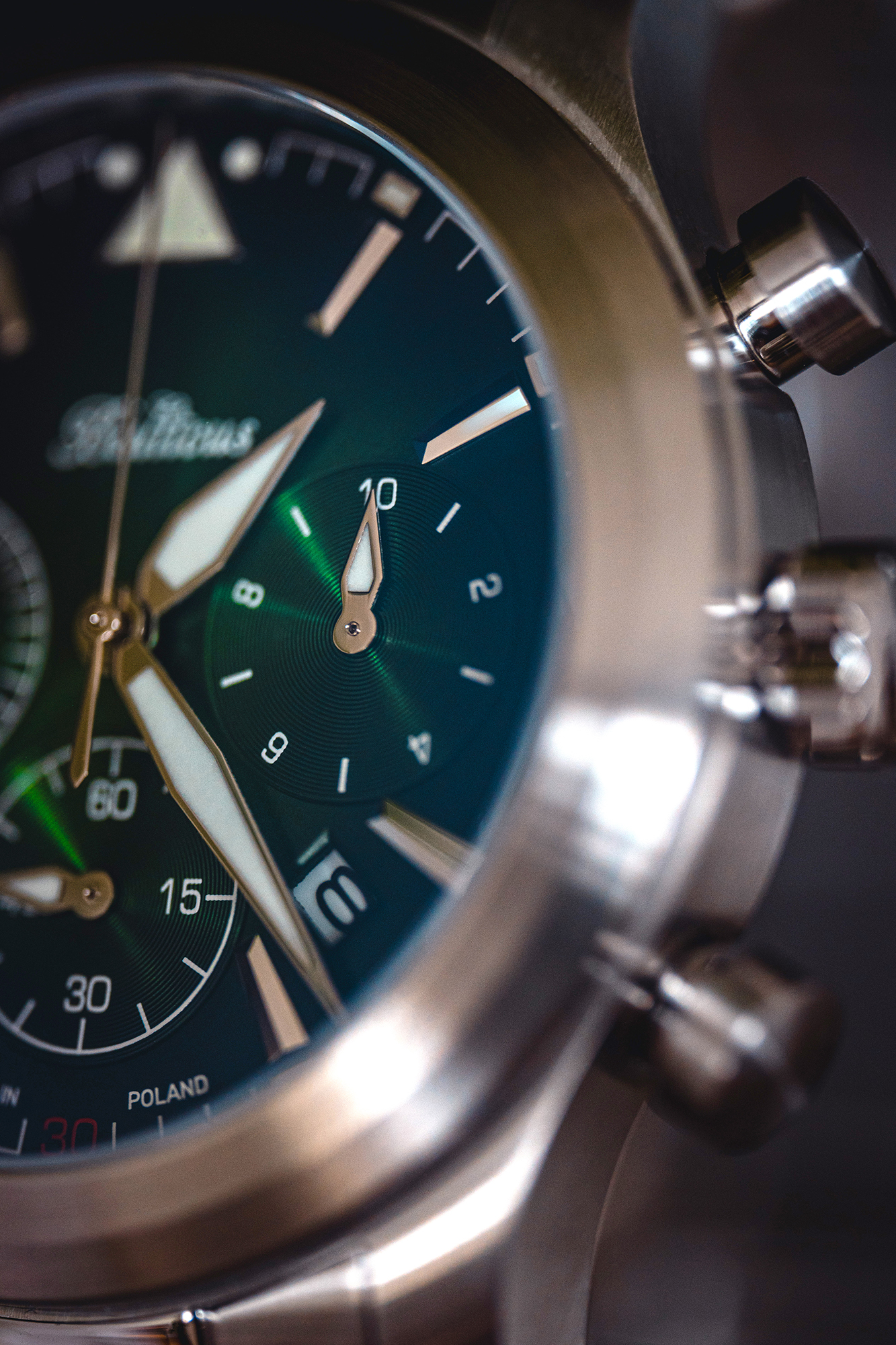 zegarek Balticus BALFSQCHGRE kwarcowy męski Flying Seal Flying Seal 44mm Zielony Limited Edition 50szt