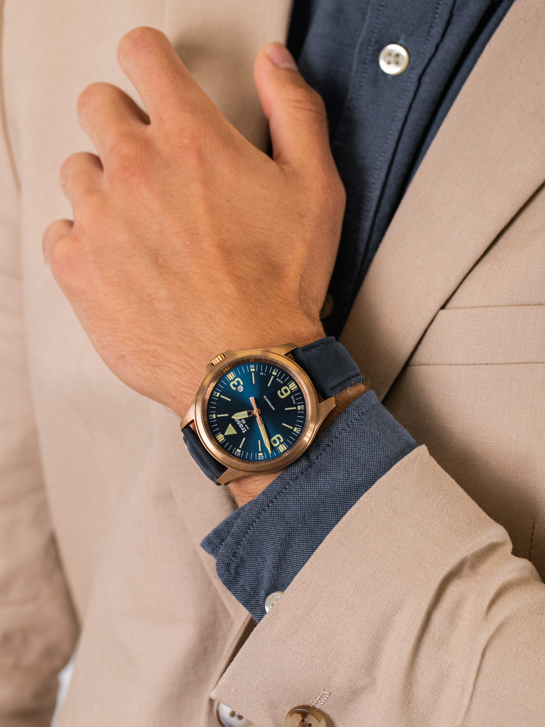 P67 Officer Pro Automatic Bronze Blue Traser TS-108074 - hover