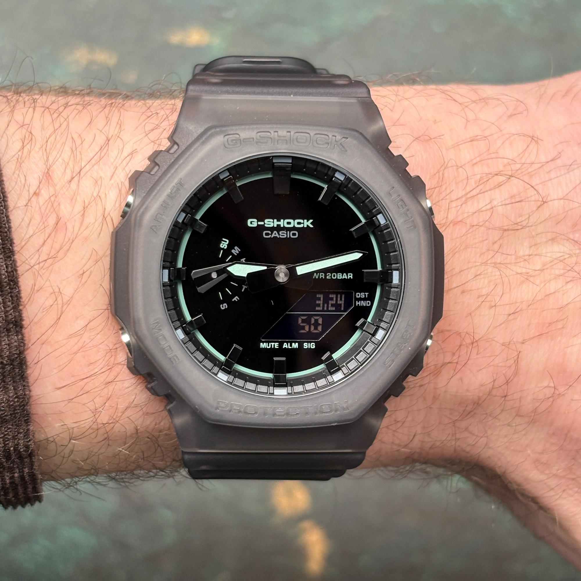 zegarek Casio GA-2100K-1AER Octagon Nightlife Carbon Core Guard Męskie mineralne