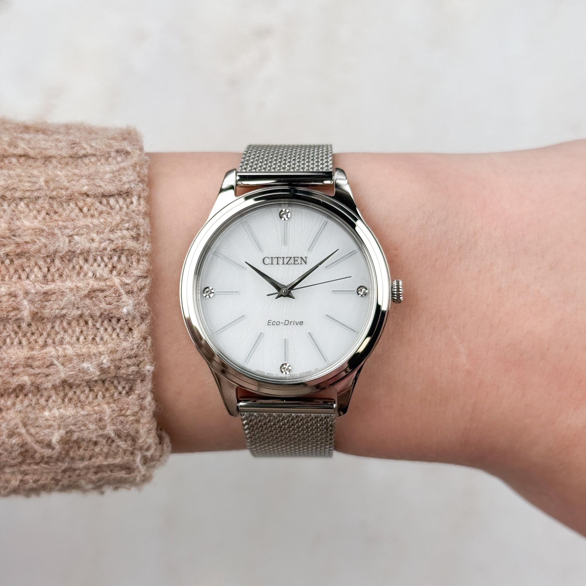zegarek Citizen EM1220-82A srebrny Lady