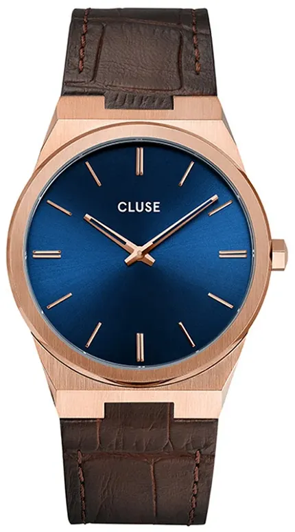 Cluse CW0101503002 Vigoureux Rose Gold Dark Brown Croco