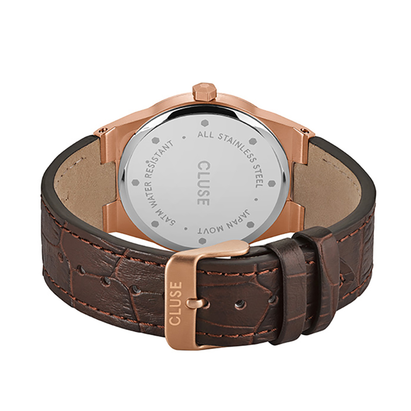 zegarek Cluse CW0101503002 kwarcowy męski Vigoureux Rose Gold Dark Brown Croco