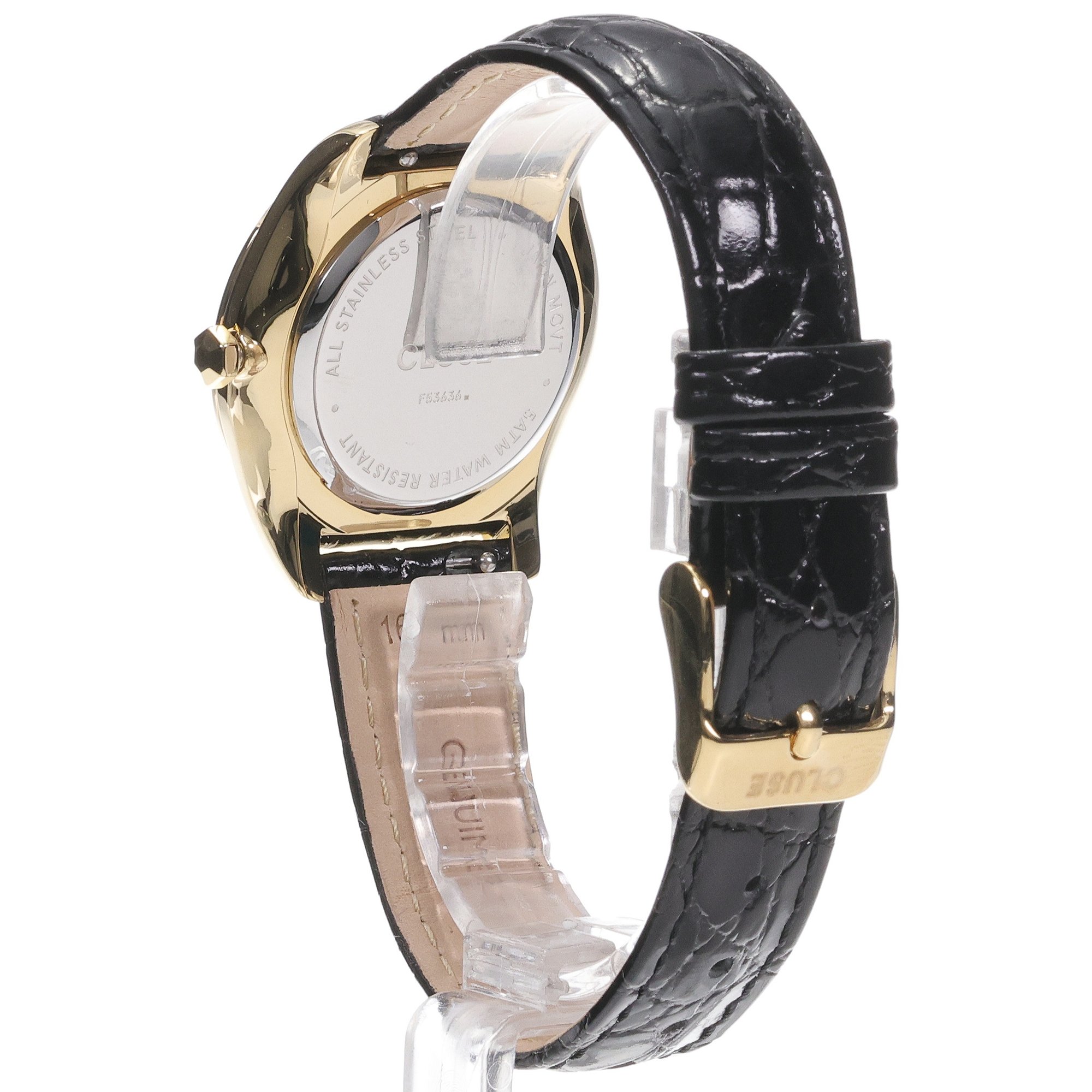 zegarek Cluse CW11209 Leather Black Alligator Gold Colour Feroce Petite mineralne