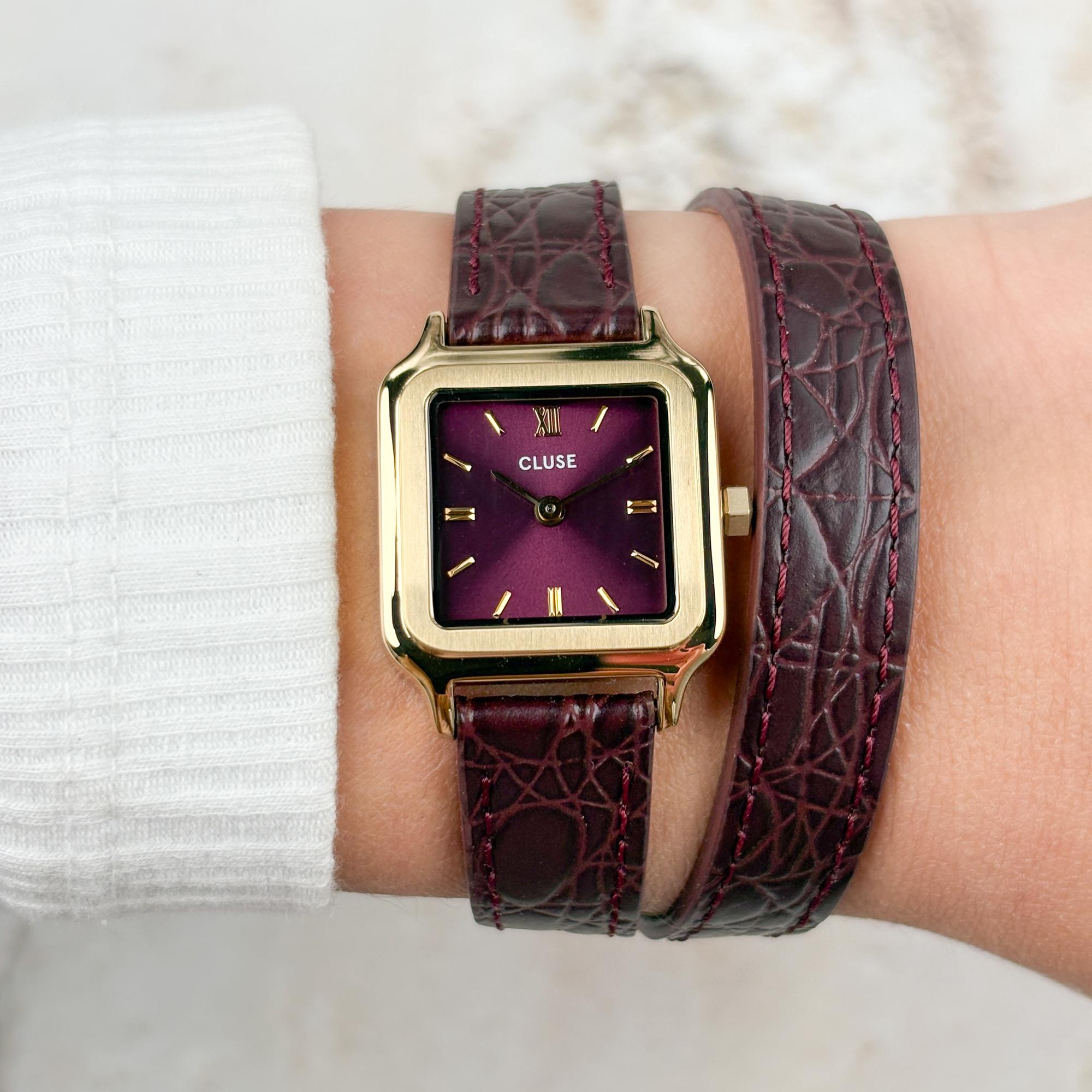 zegarek Cluse CW11822 kwarcowy damski Gracieuse Gracieuse Petite Double Leather Wine Gold - miniatura 5