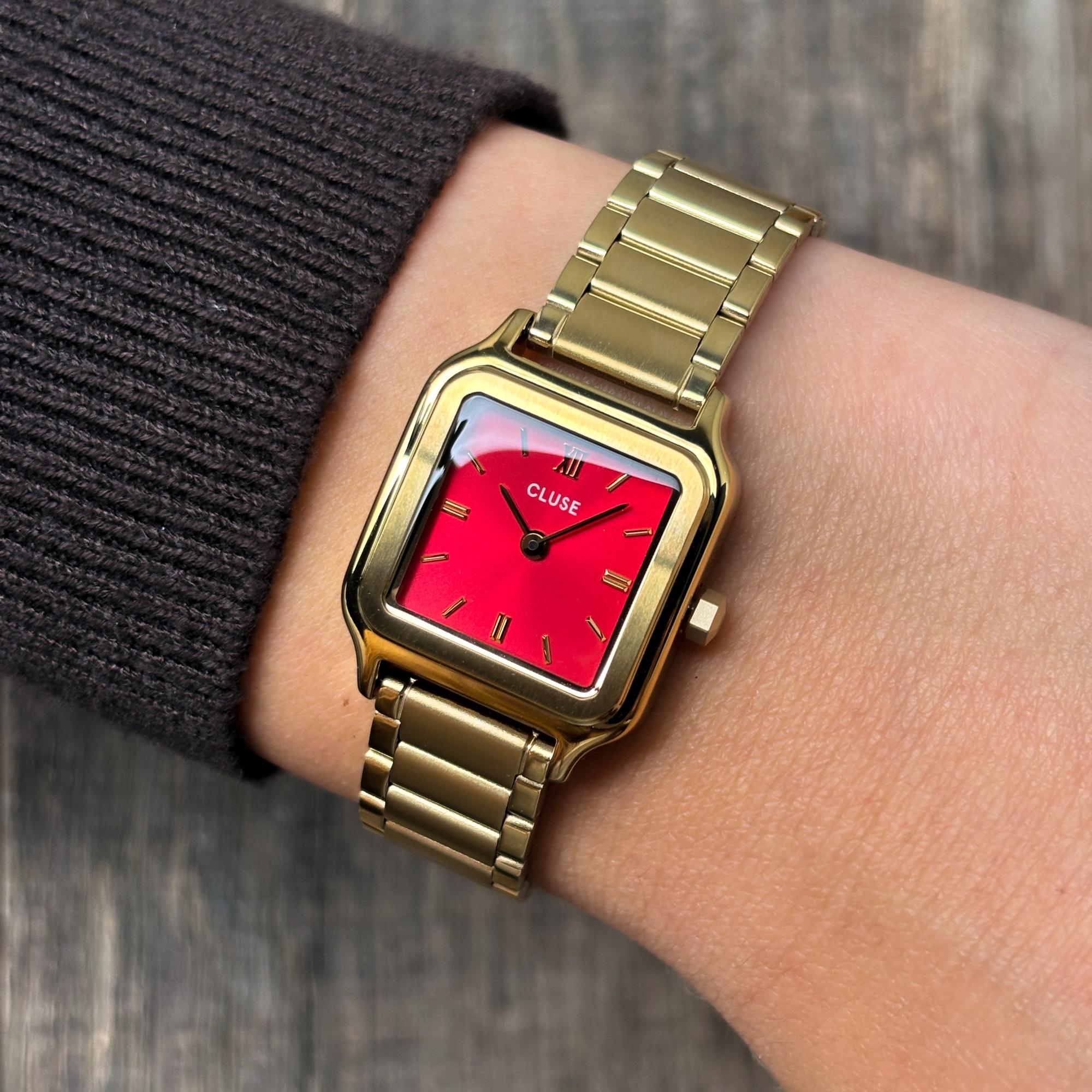 zegarek Cluse CW11827 Gracieuse Petite Steel Watermelon Red Gold Gracieuse mineralne - miniatura 8