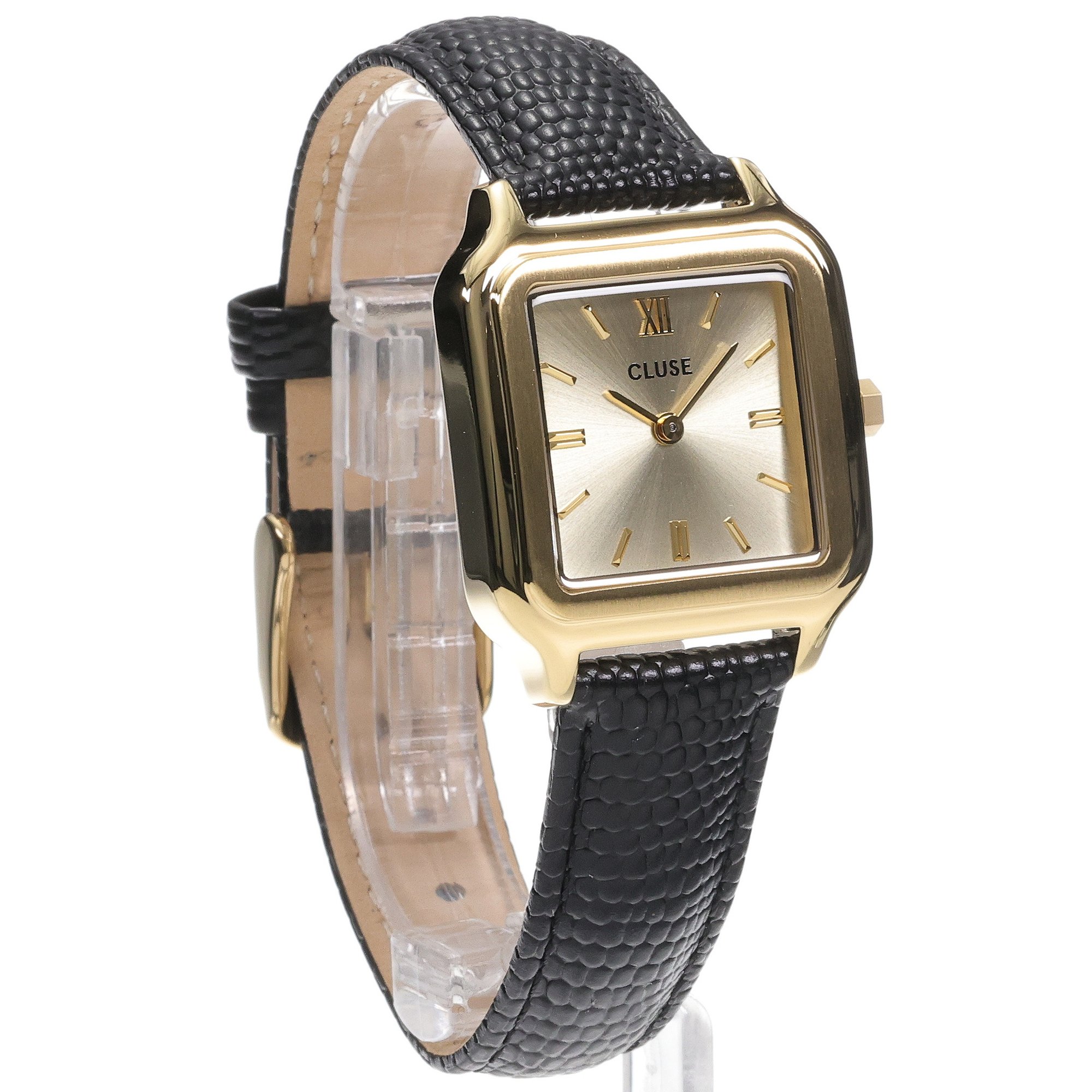 zegarek Cluse CW11903 kwarcowy damski Gracieuse Watch Leather Black Lizard Gold Colour