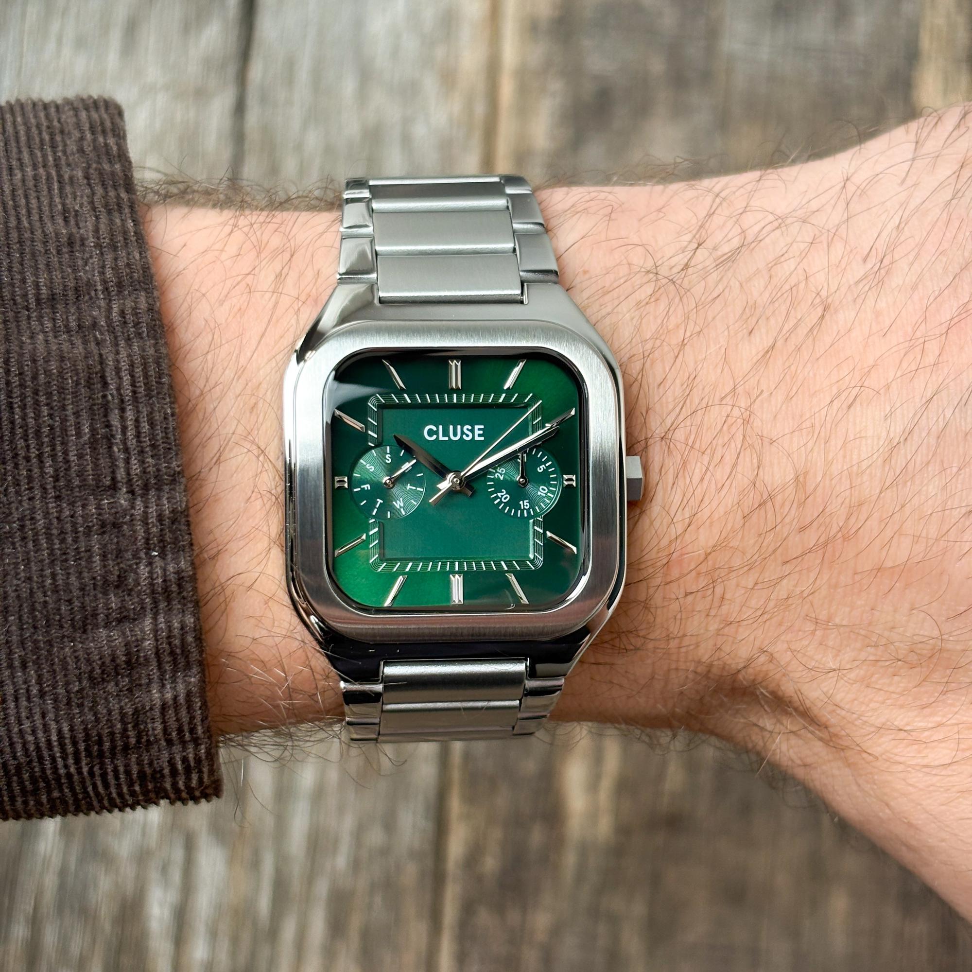 zegarek Cluse CW26202 Quadrus Multifunction Steel Green Silver Quadrus mineralne - miniatura 8