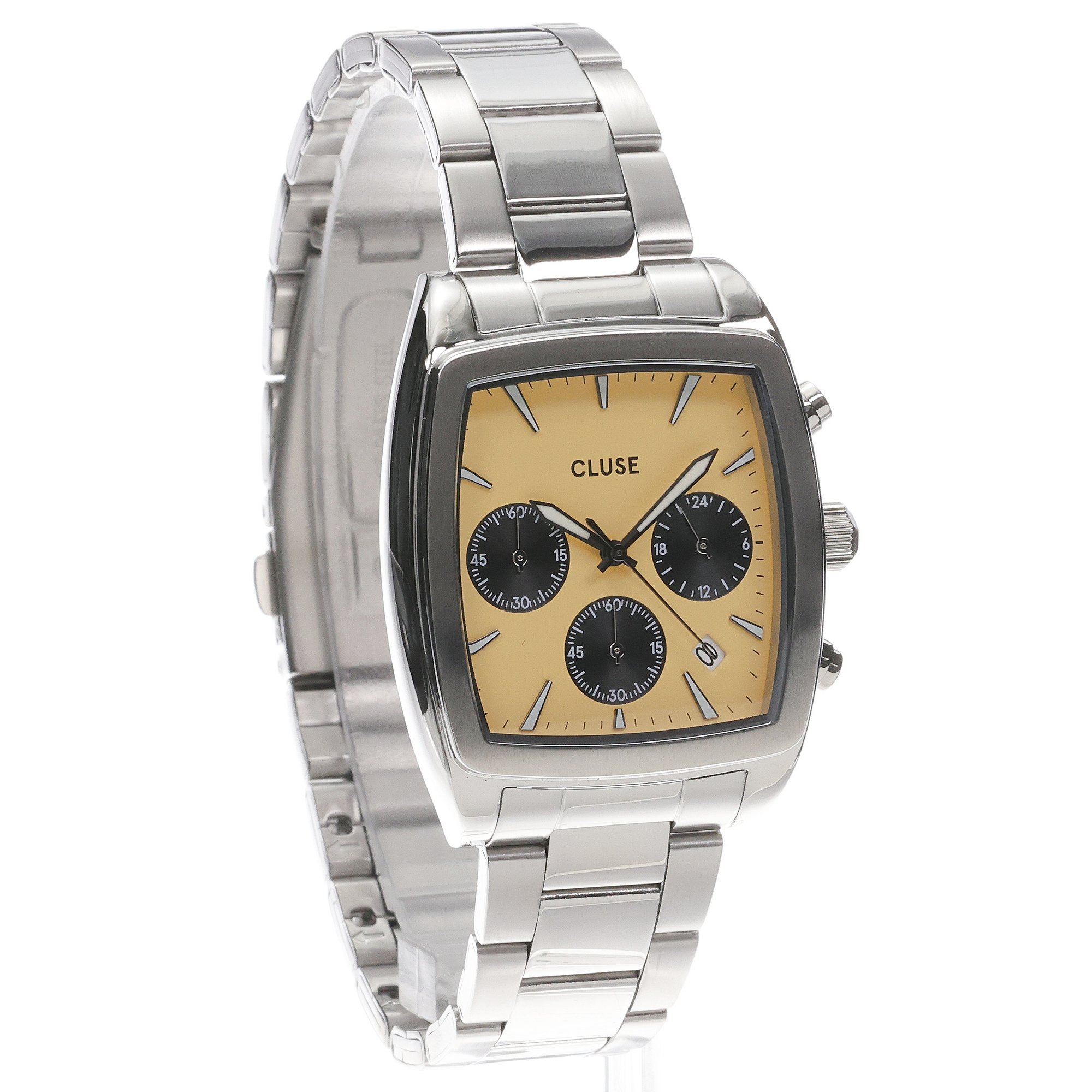 zegarek Cluse CW52004 kwarcowy męski Cluse Quartaut Chrono Steel Yellow and Grey Silver - miniatura 3