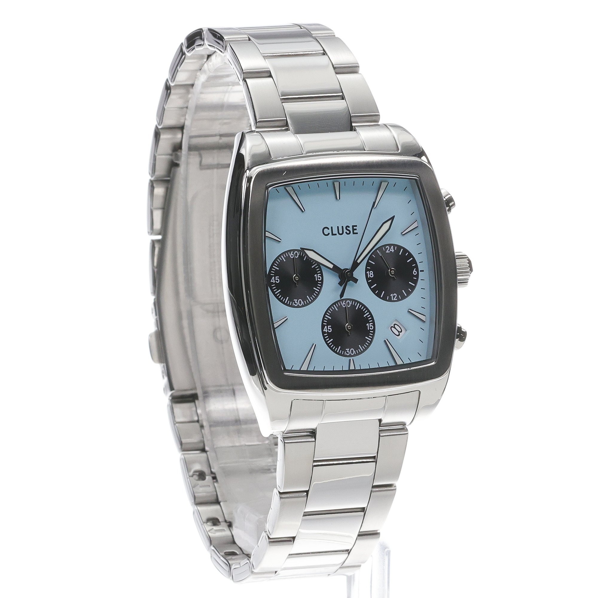 zegarek Cluse CW52005 kwarcowy męski Cluse Quartaut Chrono Steel Blue and Black Silver - miniatura 3