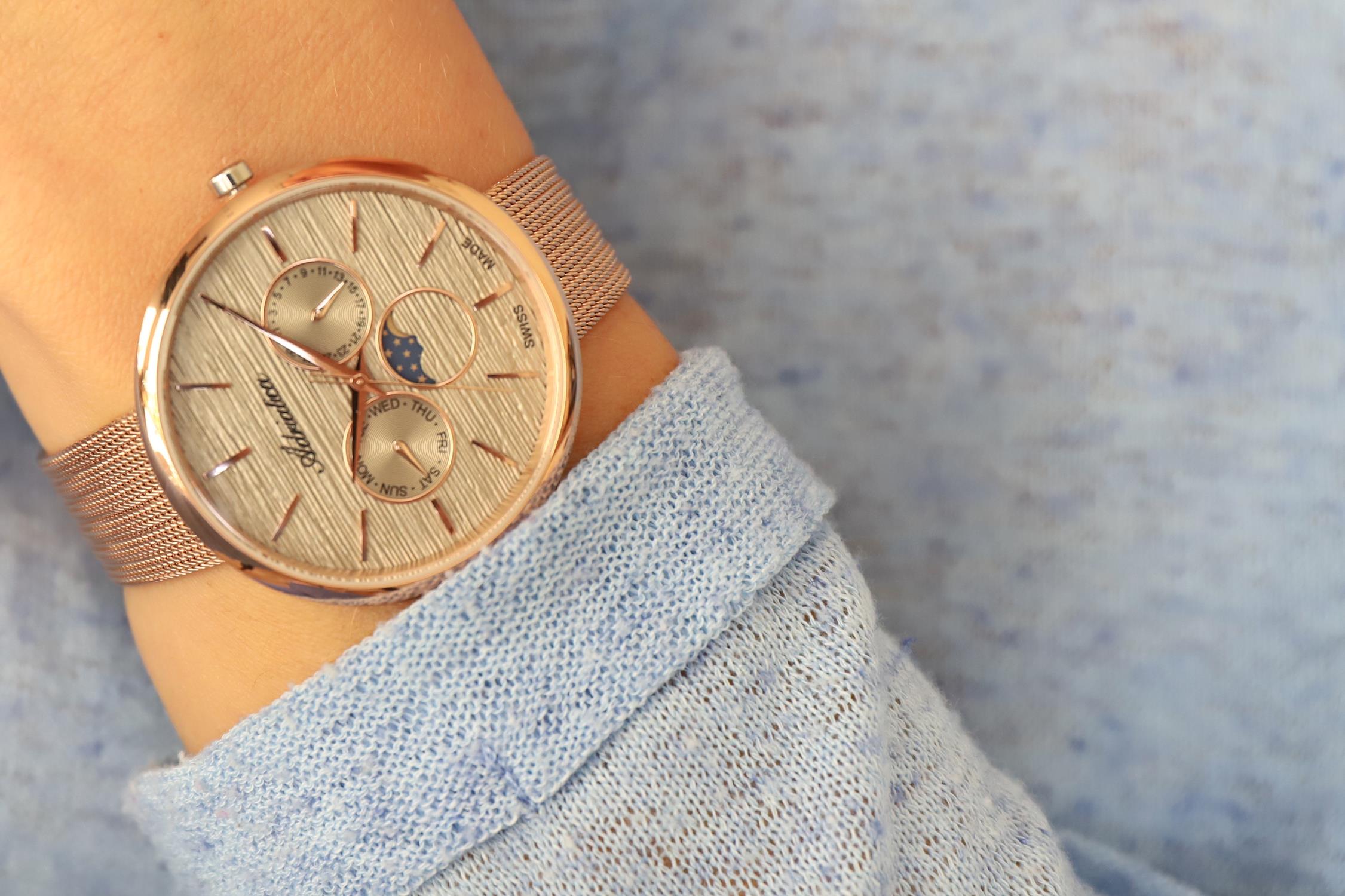 zegarek Adriatica A3732.R117QF kwarcowy damski Bransoleta Moonphase