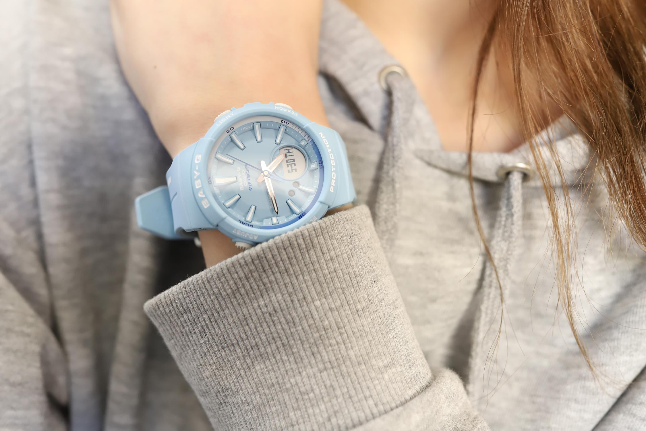 Baby-G BGS-100RT-2AER zegarek niebieski sportowy Baby-G pasek