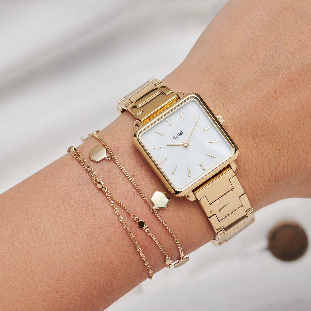 Cluse CL60026S Single Link Rose Gold/White zegarek klasyczny La Tetragone