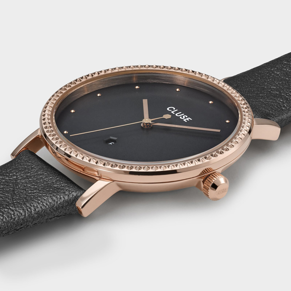 zegarek Cluse CW0101209007 kwarcowy damski Le Couronnement Le Couronnement Leather Rose Gold Dark Grey/Dark Grey - miniatura 3