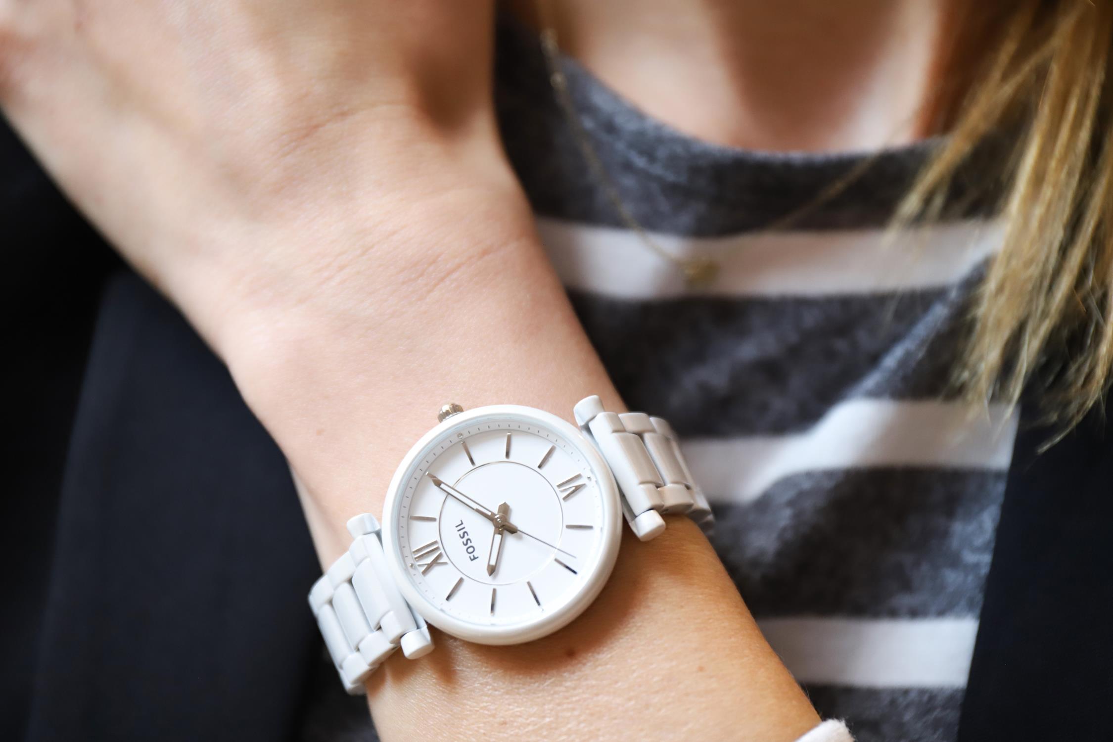 zegarek Fossil ES4401 biały Carlie