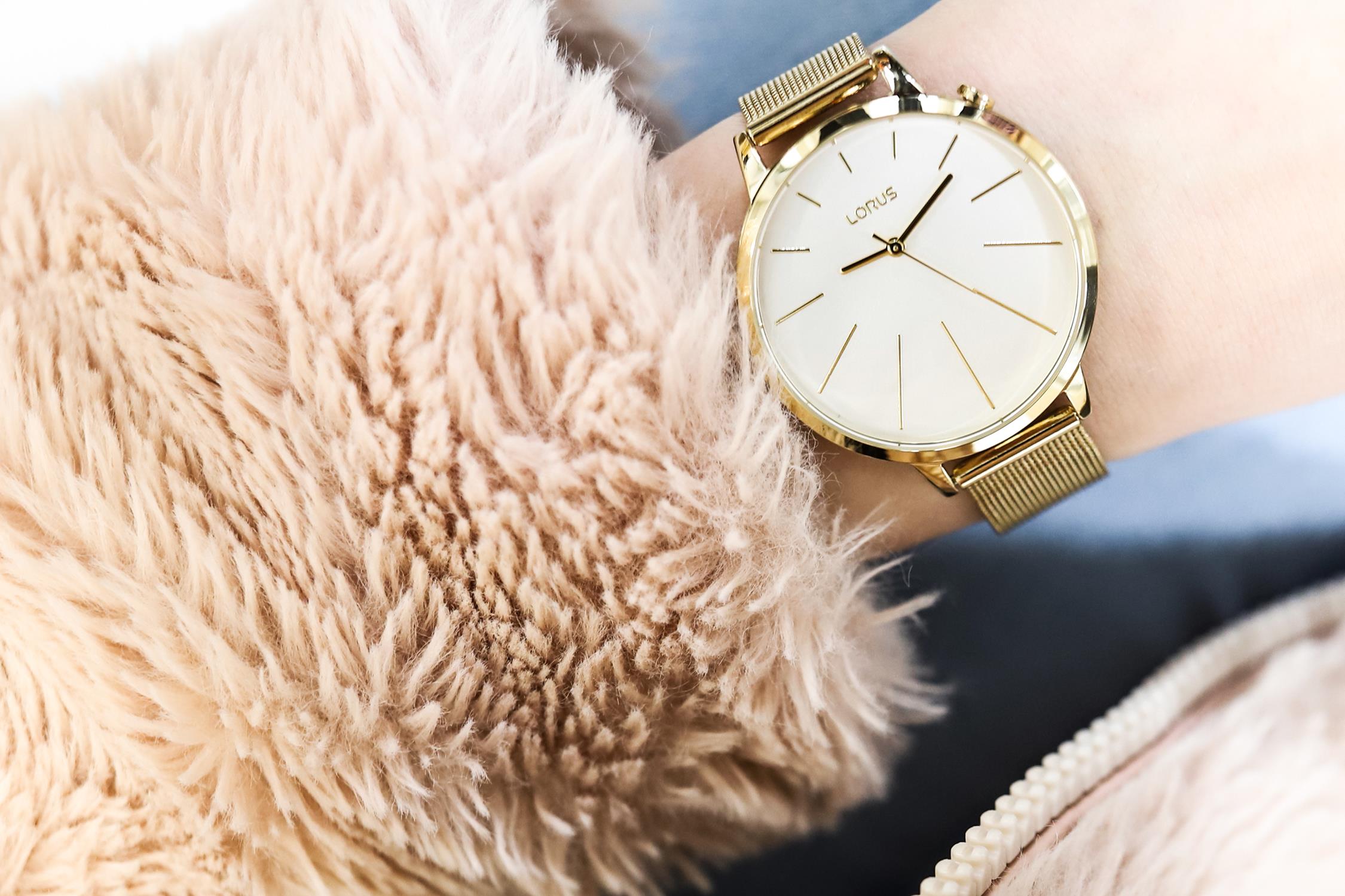Lorus RG204KX9 zegarek złoty elegancki Fashion bransoleta