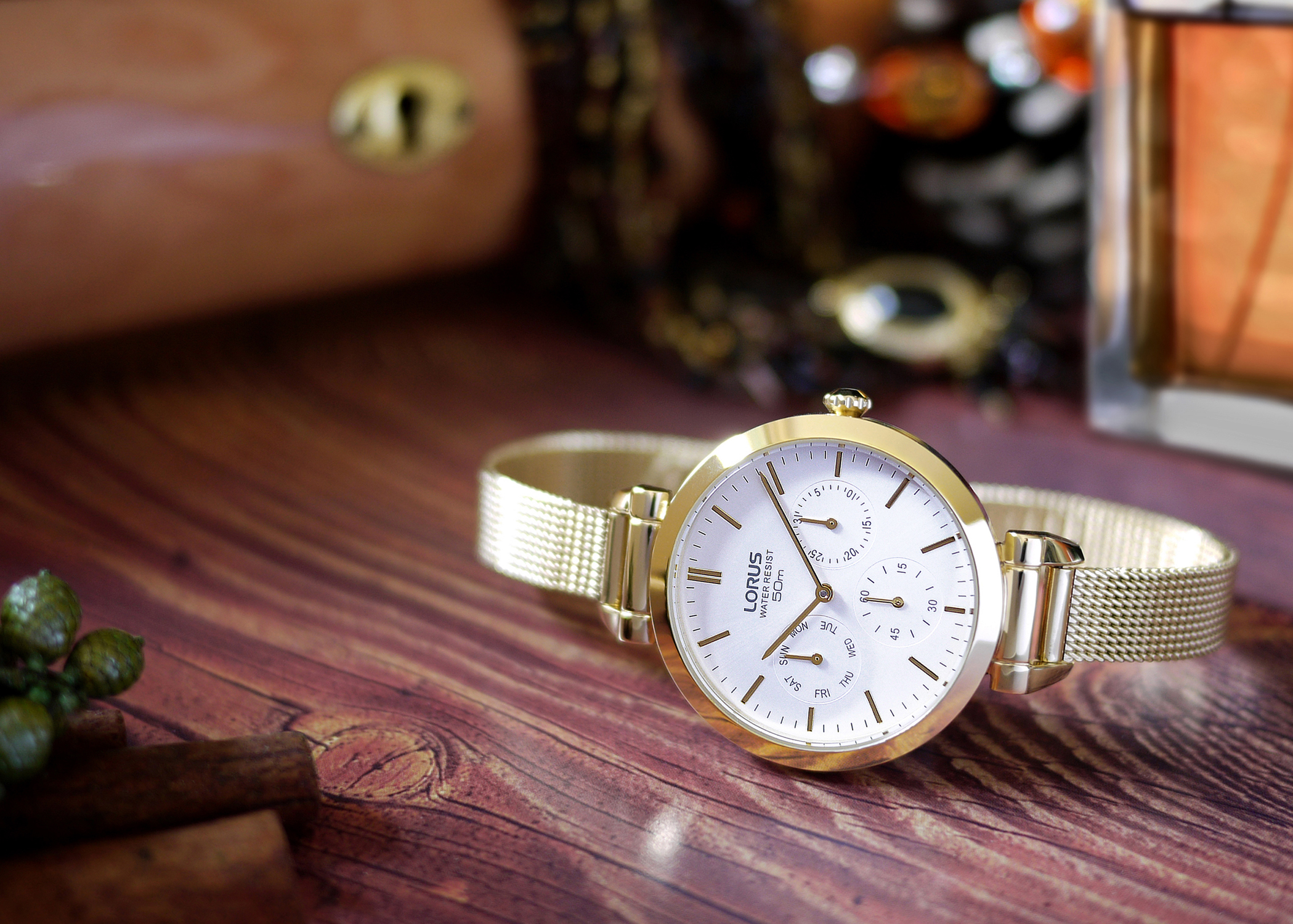 Lorus RP608DX9 zegarek złoty elegancki Fashion bransoleta