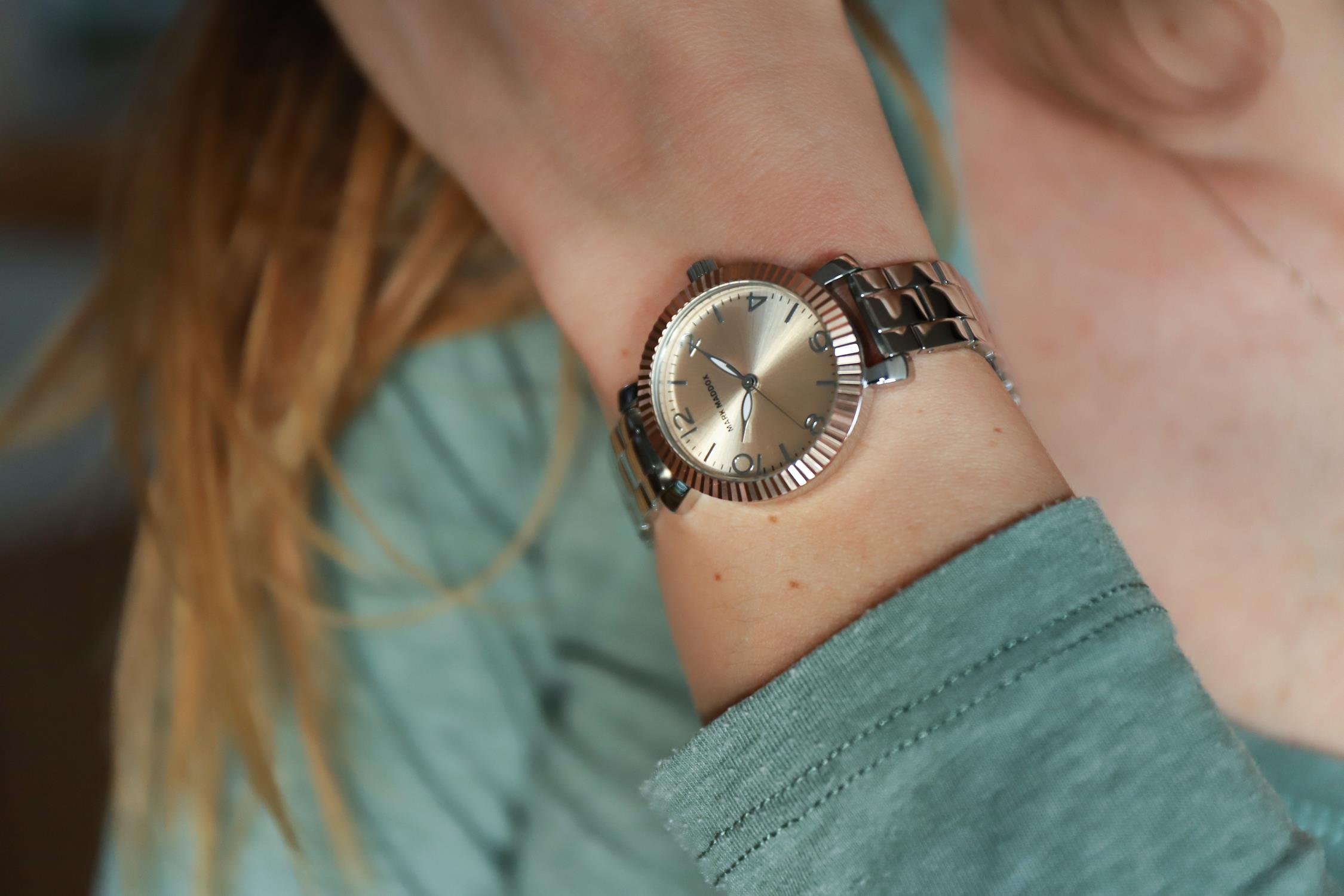 Mark Maddox MM7016-93 Pink Gold zegarek damski klasyczny mineralne