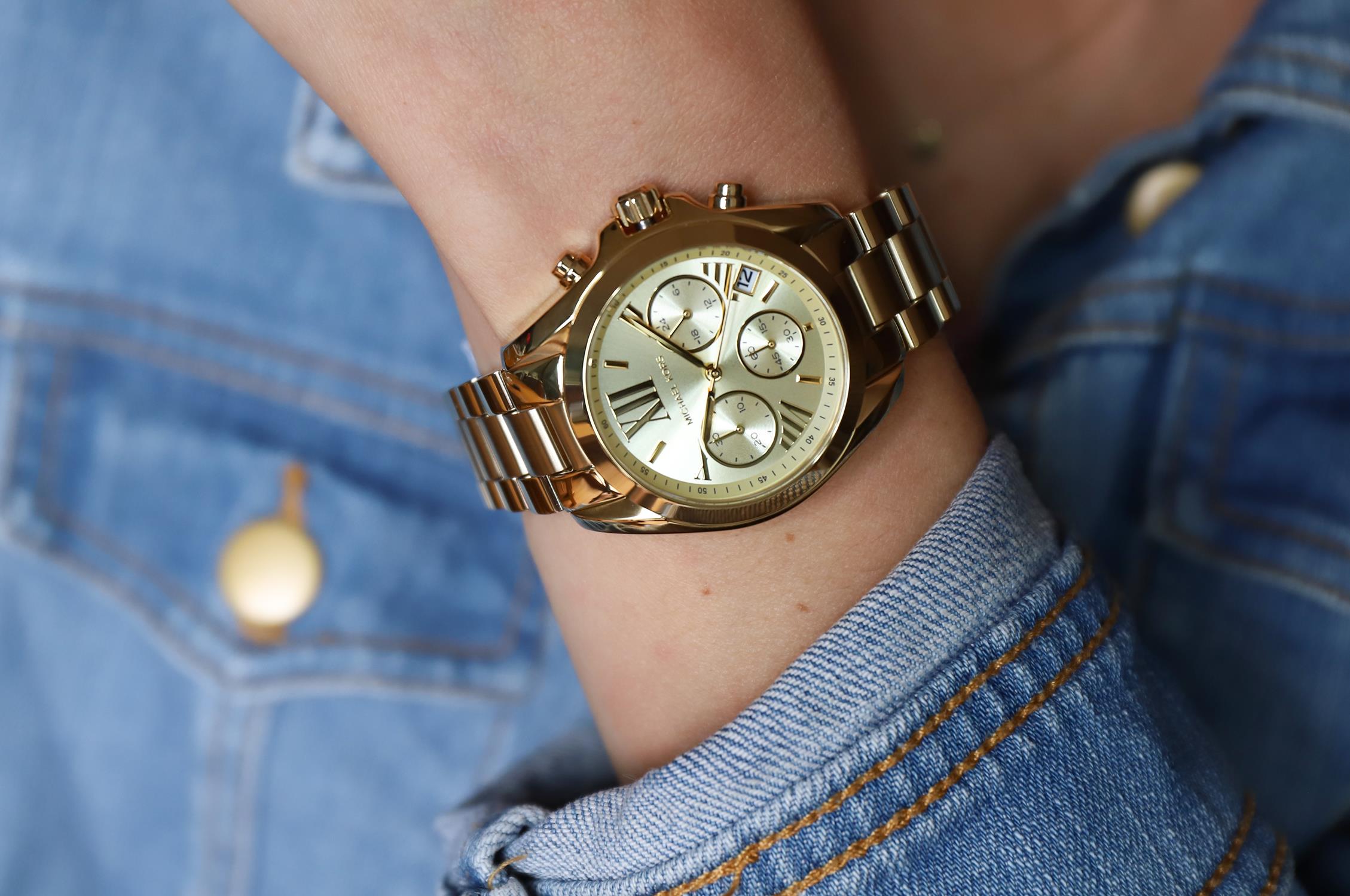 zegarek Michael Kors MK5798 złoty Mini Bradshaw - miniatura 5