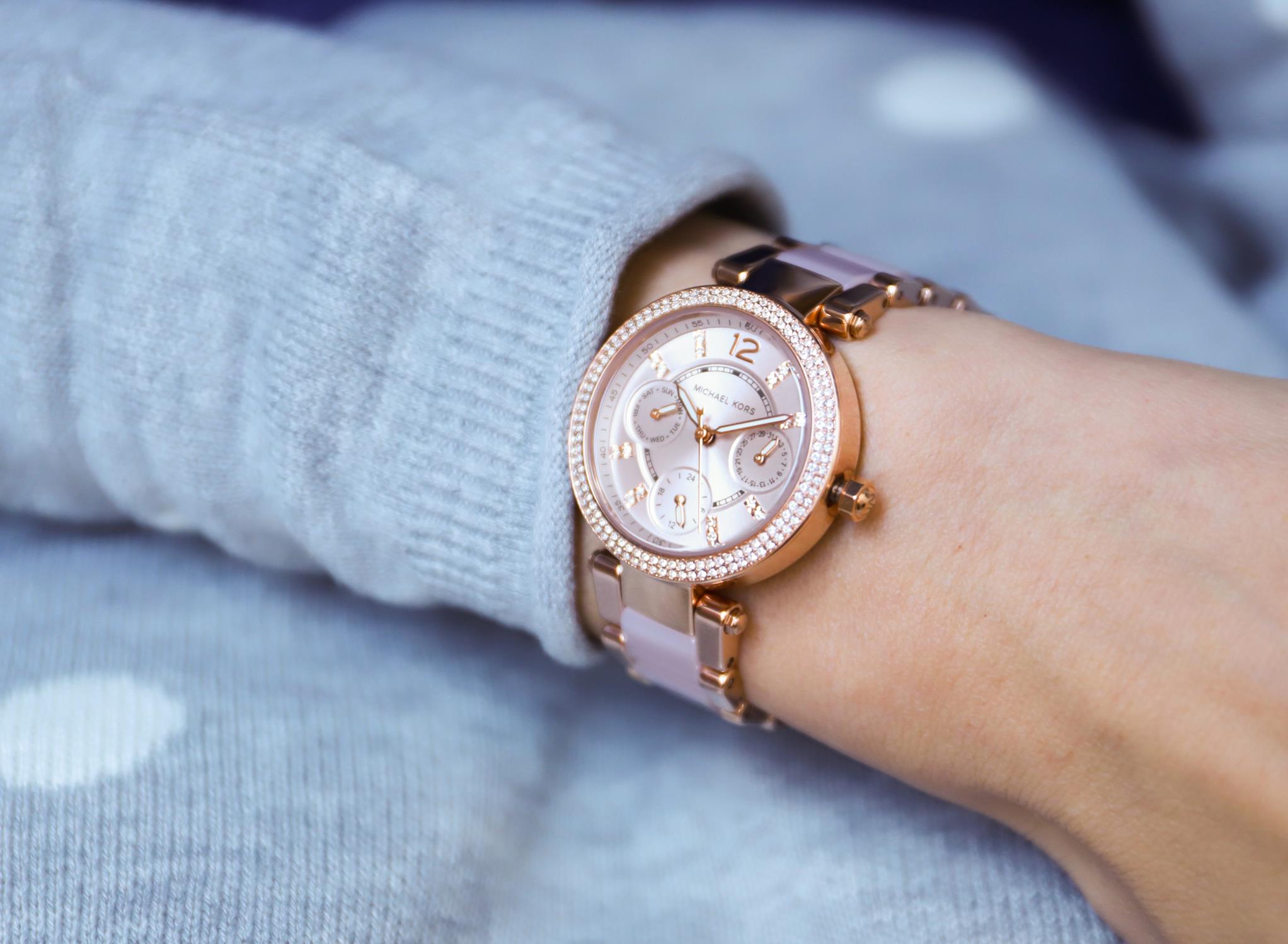 zegarek Michael Kors MK6110 różowe złoto Parker - miniatura 3
