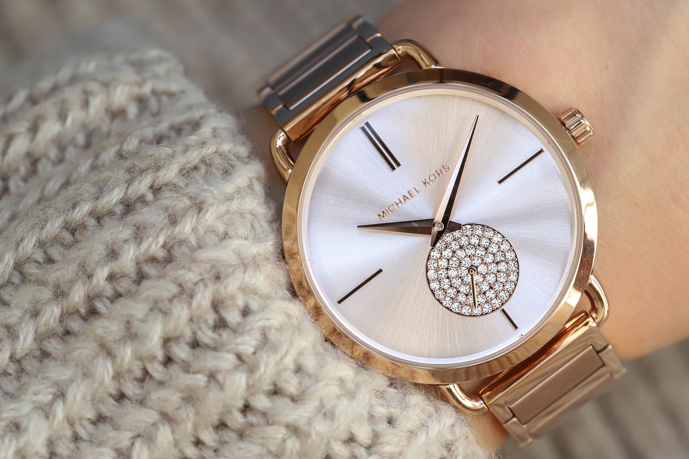 Michael Kors MK3640 zegarek różowe złoto fashion/modowy Portia bransoleta - miniatura 5