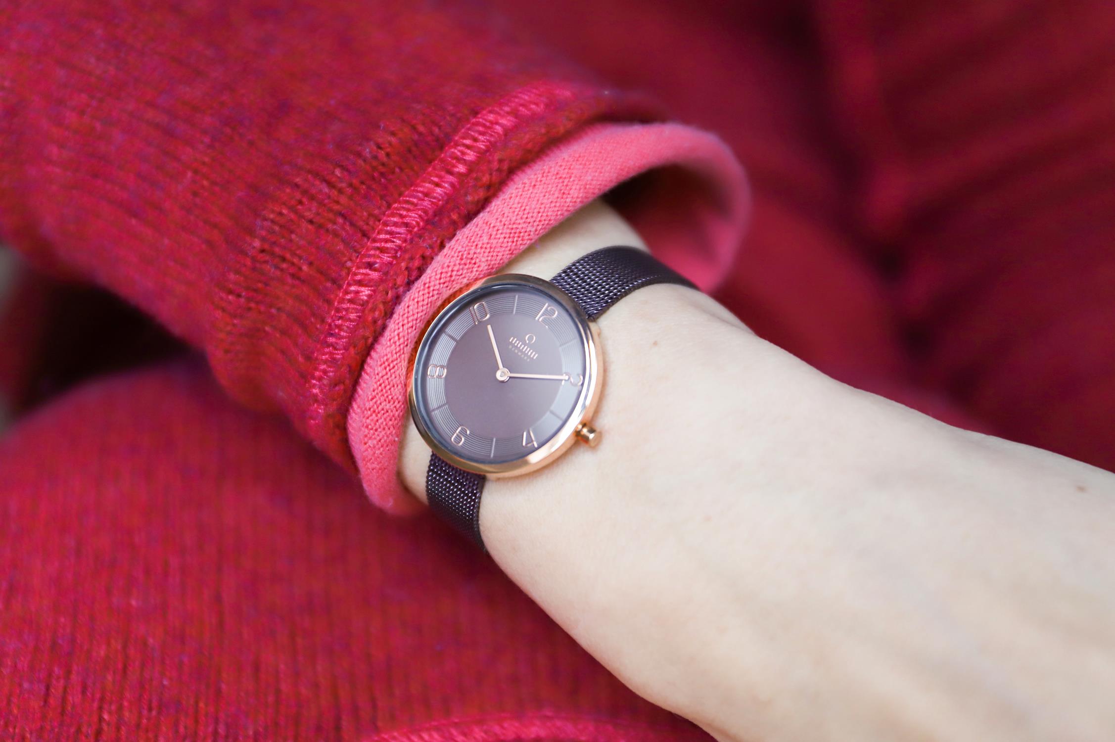Obaku Denmark V195LXVNMN VAND - WALNUT Slim fashion/modowy zegarek różowe złoto - miniatura 3