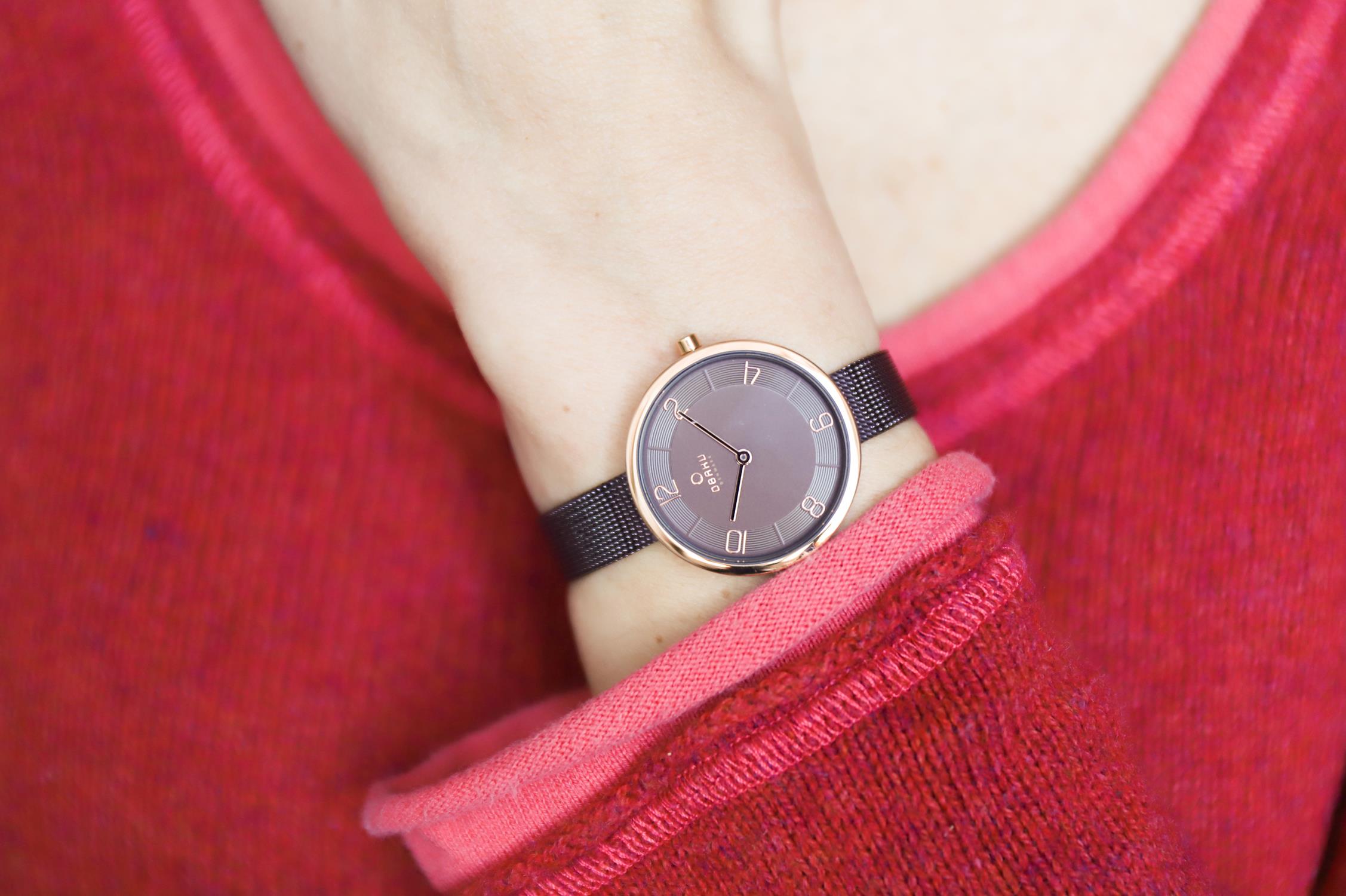 Obaku Denmark V195LXVNMN Slim VAND - WALNUT zegarek damski fashion/modowy mineralne - miniatura 2