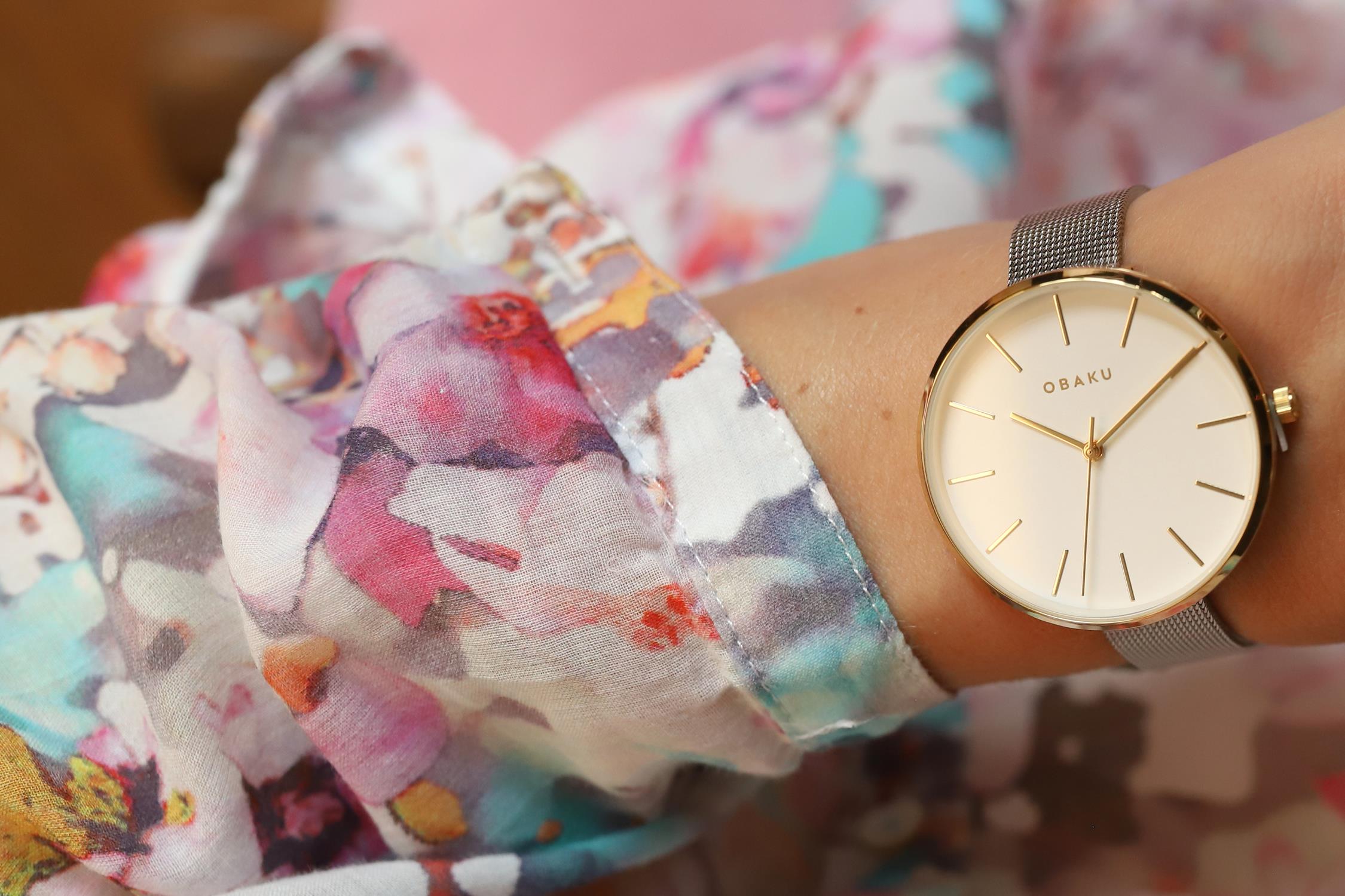 Obaku Denmark V211LXGIMC1 zegarek złoty klasyczny Slim bransoleta - miniatura 6